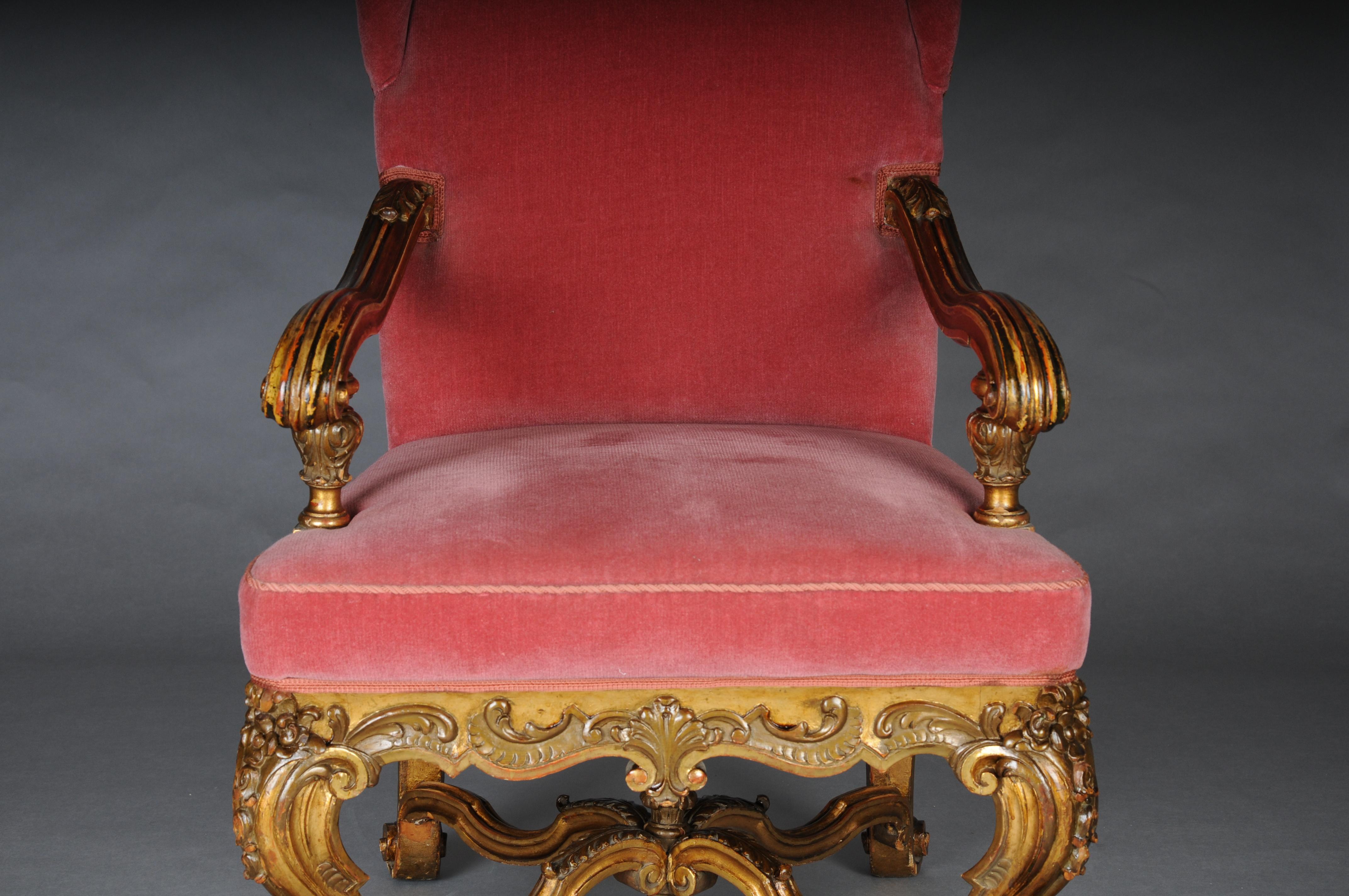 Un imposant fauteuil baroque, doré, vers 1870 Bon état - En vente à Berlin, DE