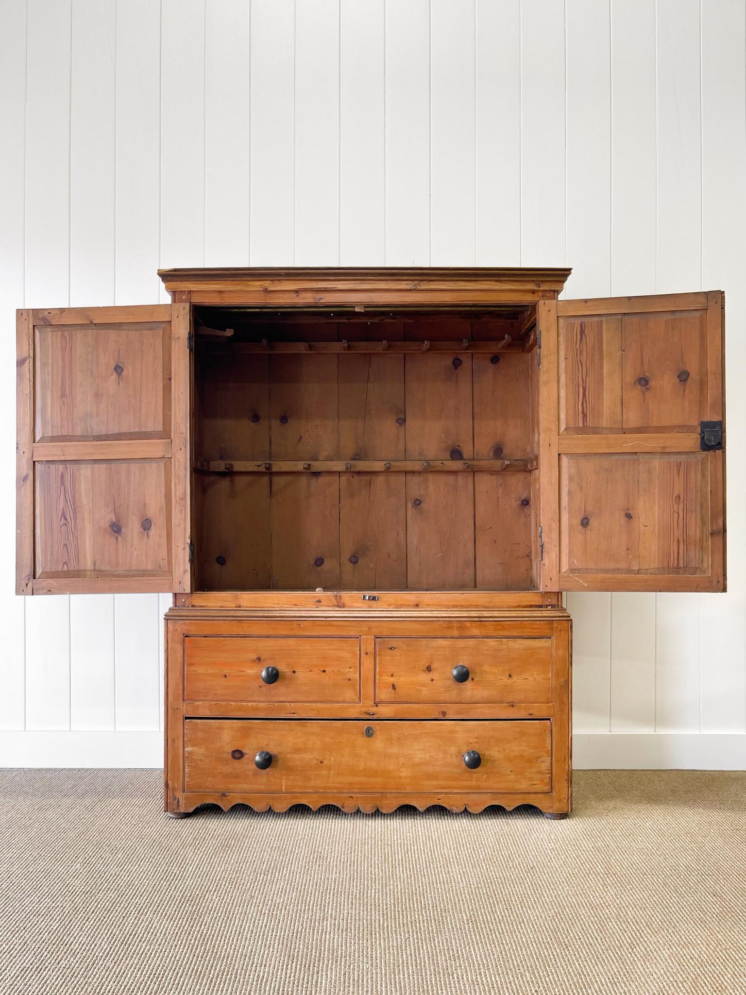 Country A Stately English 18th Century Tack Cupboard For Sale