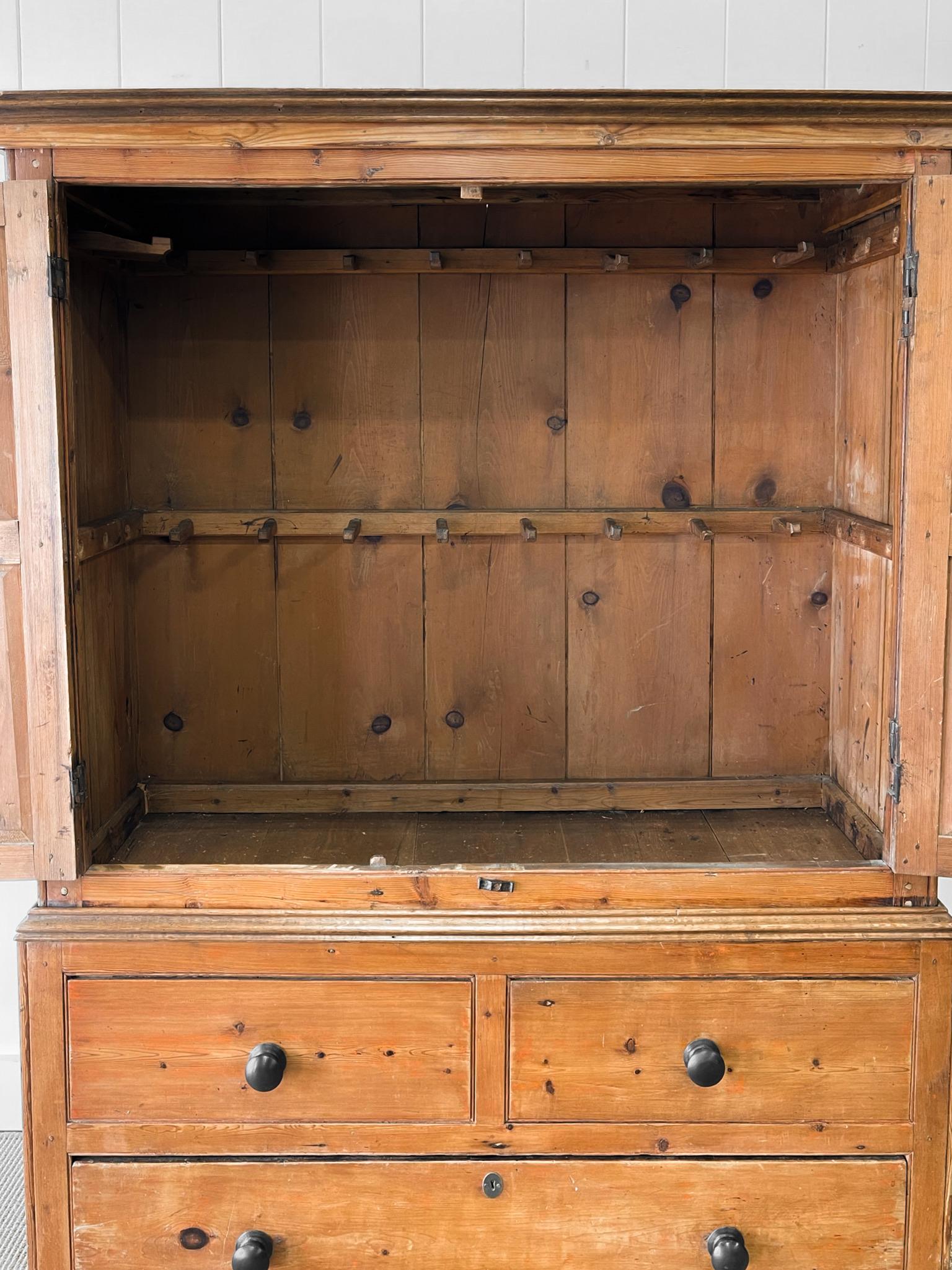 A Stately English 18th Century Tack Cupboard In Good Condition For Sale In Oak Park, MI