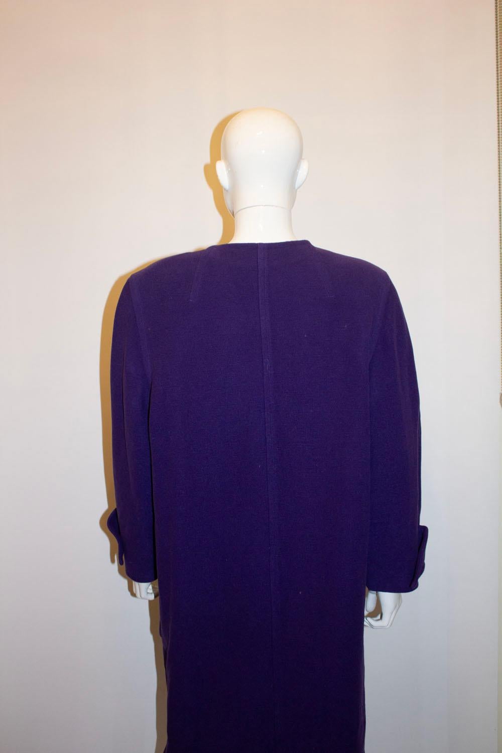 A statement vintage purple coat by Courreges In Good Condition For Sale In London, GB