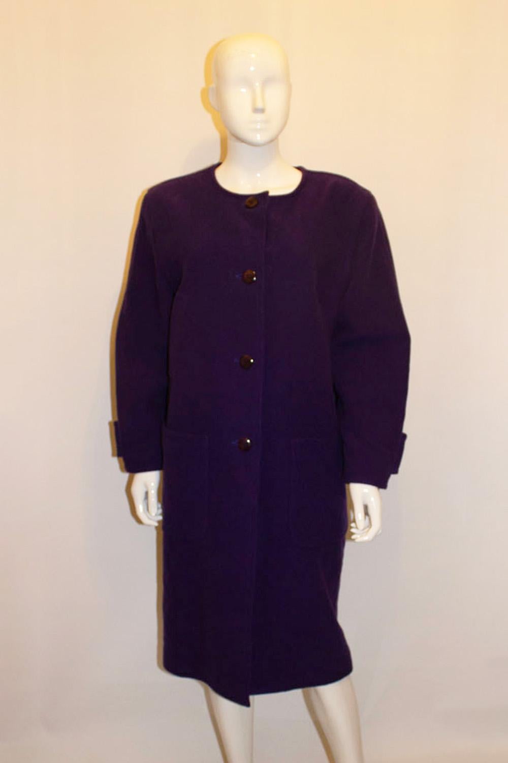 A statement vintage purple coat by Courreges For Sale 1