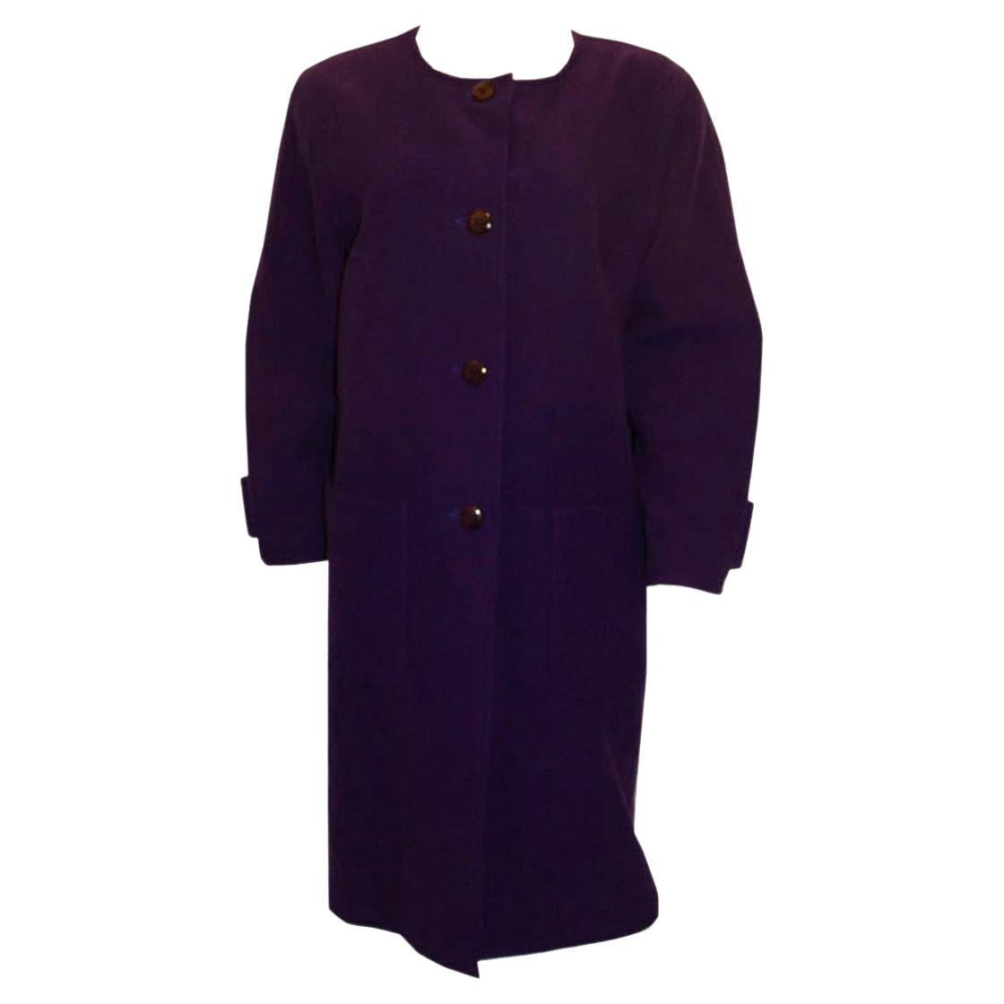 A statement vintage purple coat by Courreges For Sale