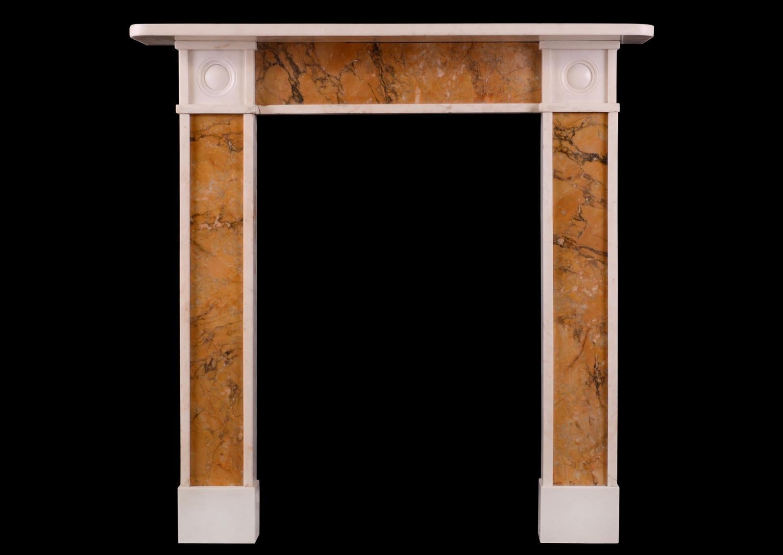 English A Statuary and Siena Marble Fireplace For Sale