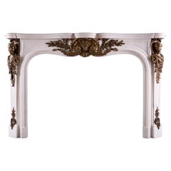 Antique A Statuary Marble Fireplace With Bronze Ormolu