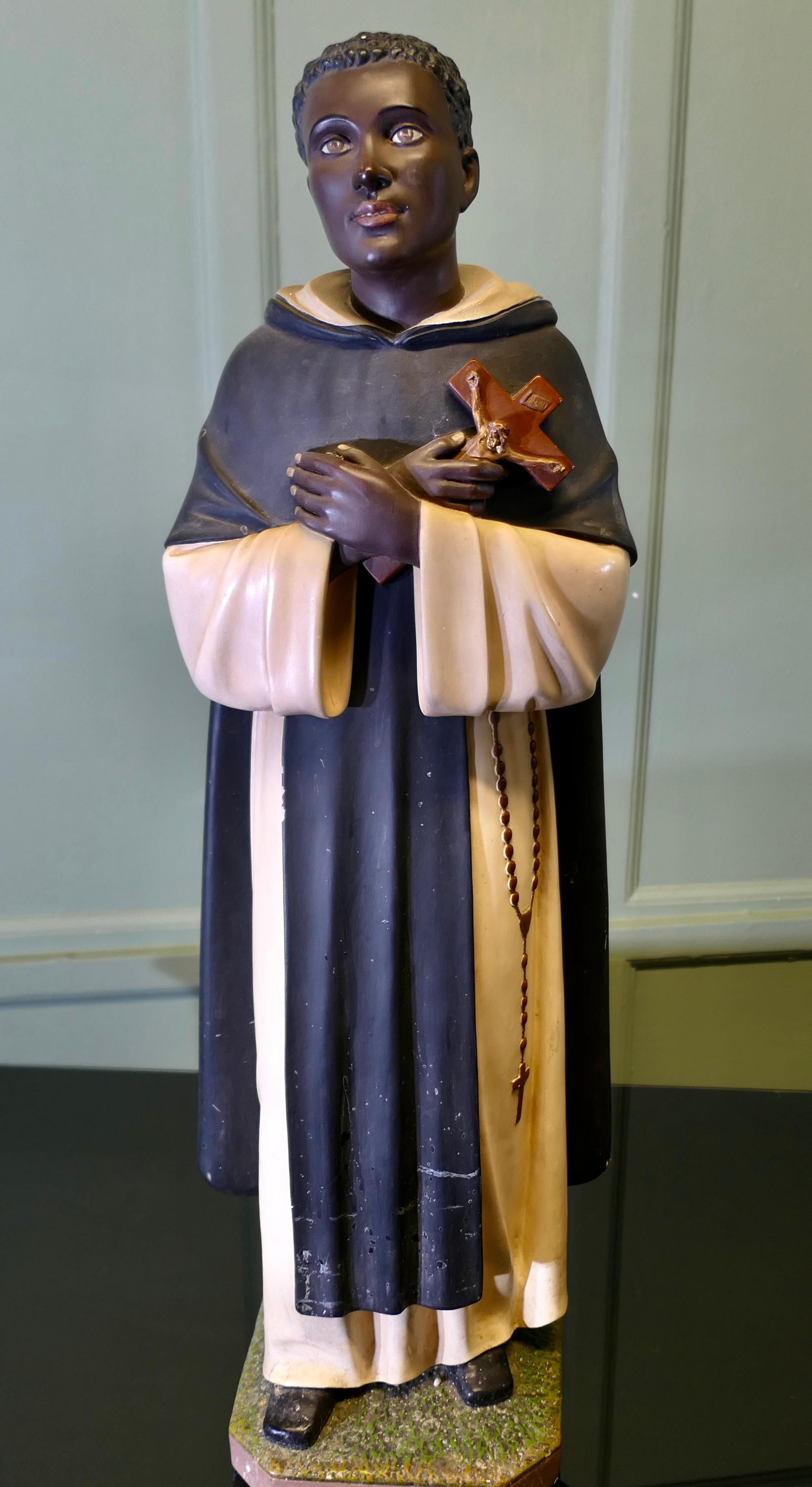 Eine Statue des Heiligen Martín de Porres Velázquez OP  Eine Statue des Heiligen Martín im Zustand „Gut“ im Angebot in Godshill, Isle of Wight