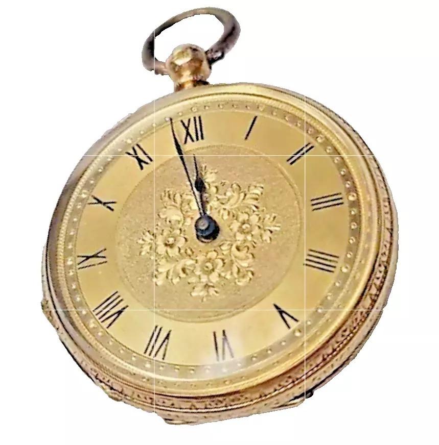 A Stauffer Cx. de Fond Antique 18ct Gold Pocket Watch, Key wind For Sale 5