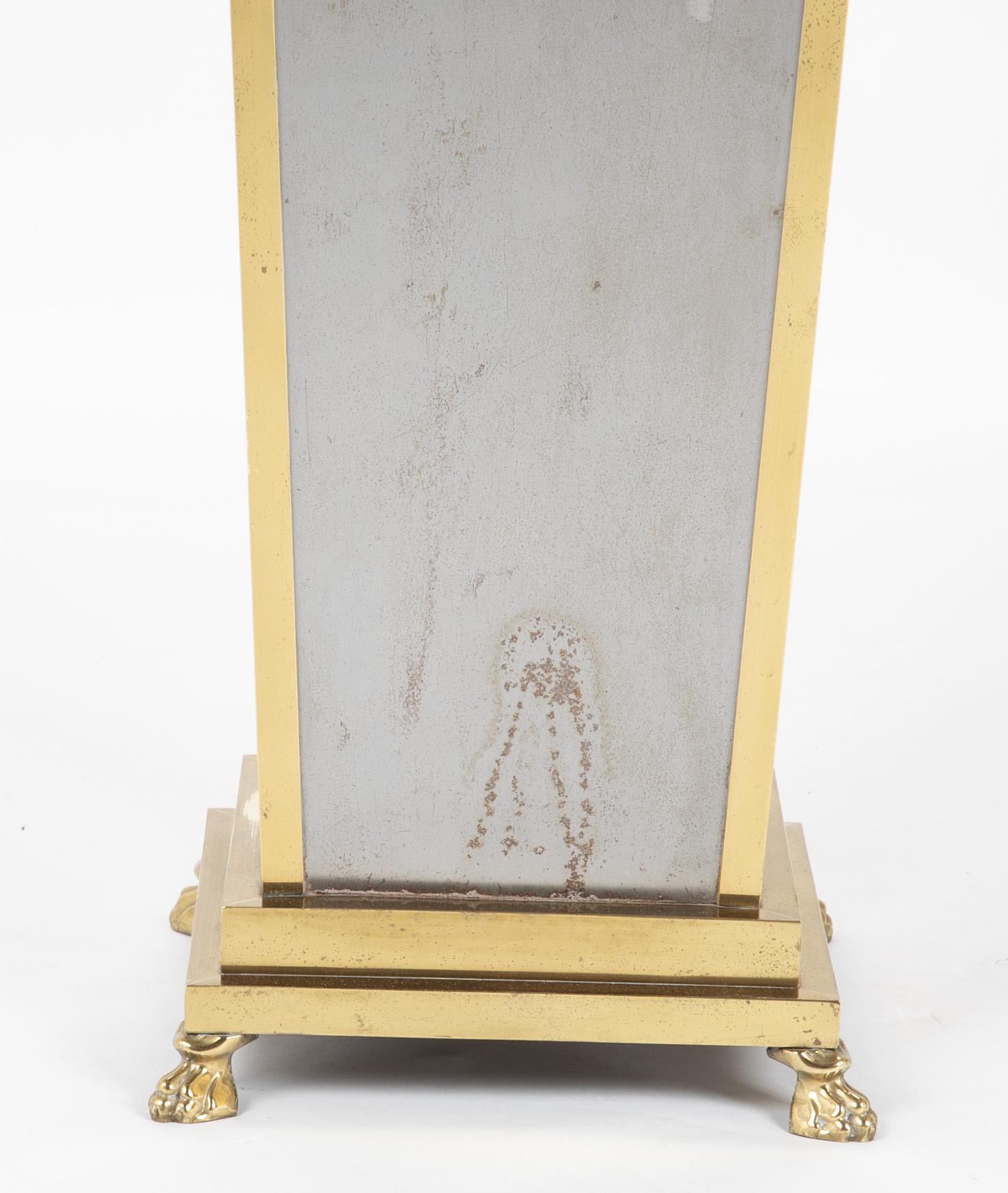 Steel and Brass Pedestal in the Manner of Maison Jansen In Good Condition For Sale In Stamford, CT
