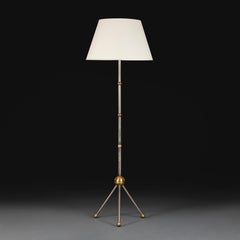A Steel and Brass Sputnik Floor Lamp