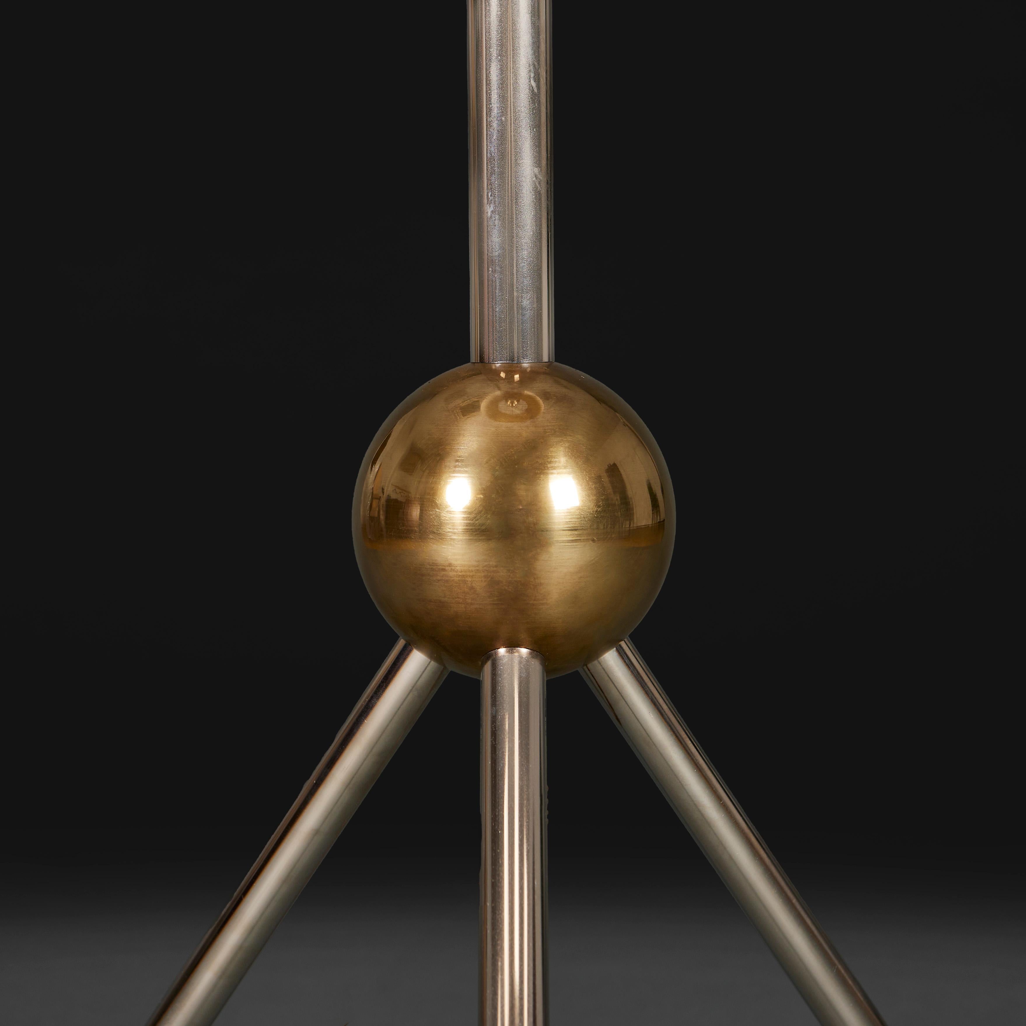 A Steel and Brass Sputnik Floor Lamp In New Condition For Sale In London, GB