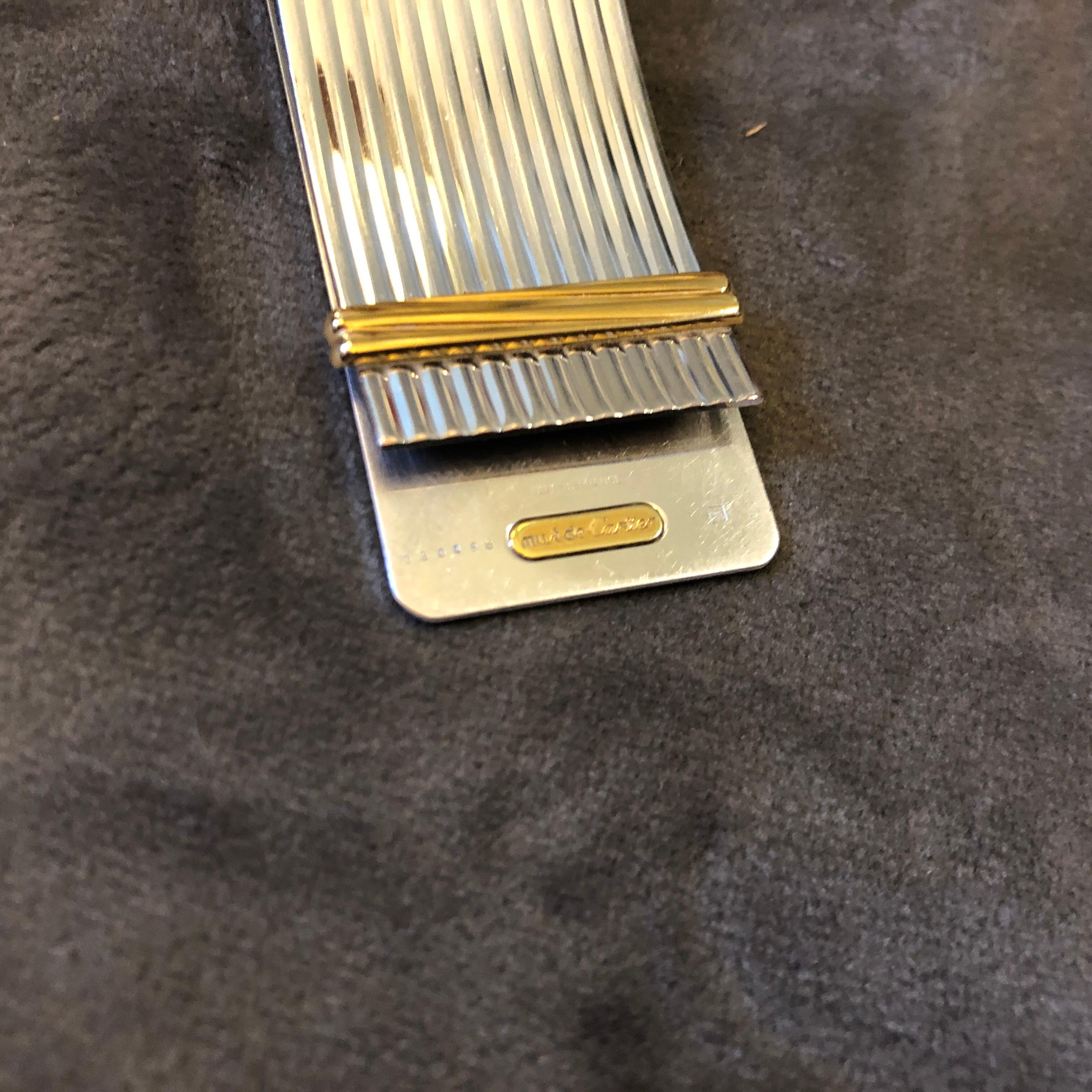 A Steel and Gold Vintage Cartier Money Clips circa 1980 In Excellent Condition In Aci Castello, IT