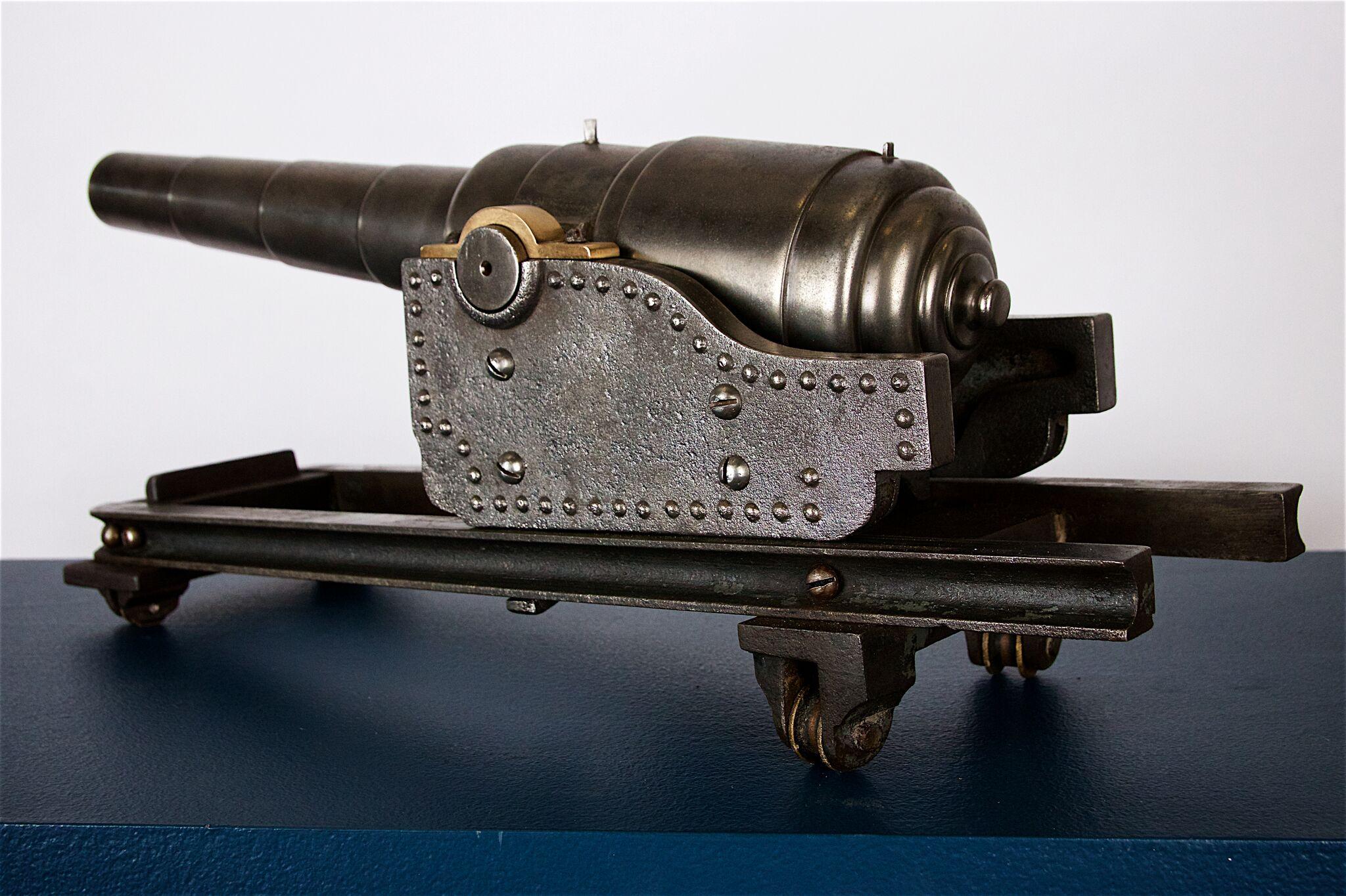 Steel Model of a 64 Pound Canon on Elevating Carriage, circa 1860 3