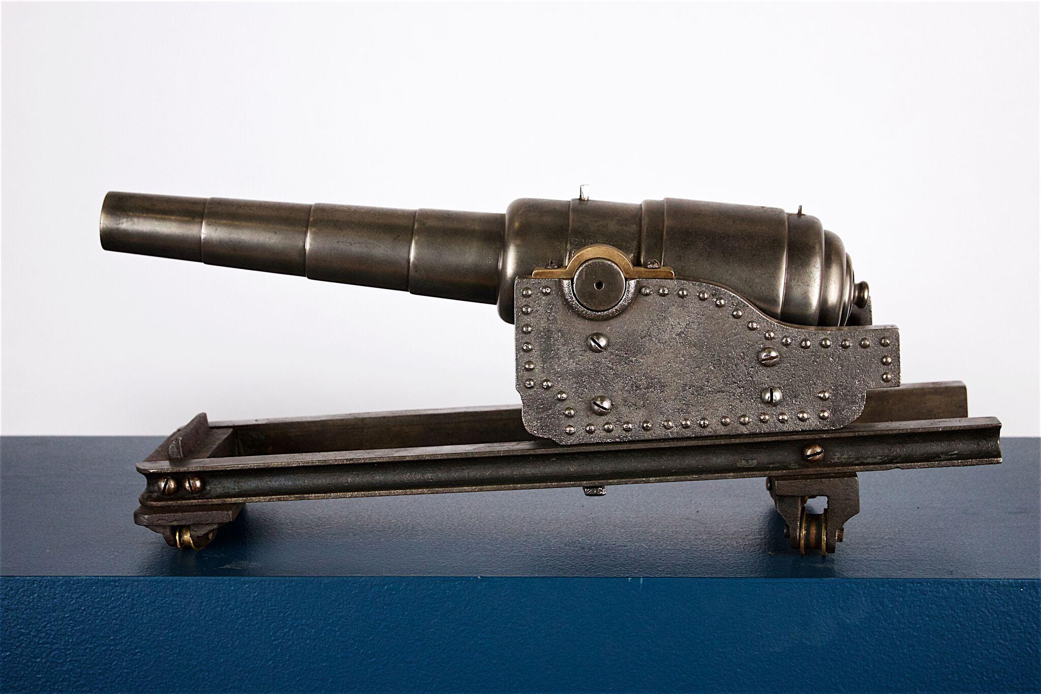 Steel Model of a 64 Pound Canon on Elevating Carriage, circa 1860 5