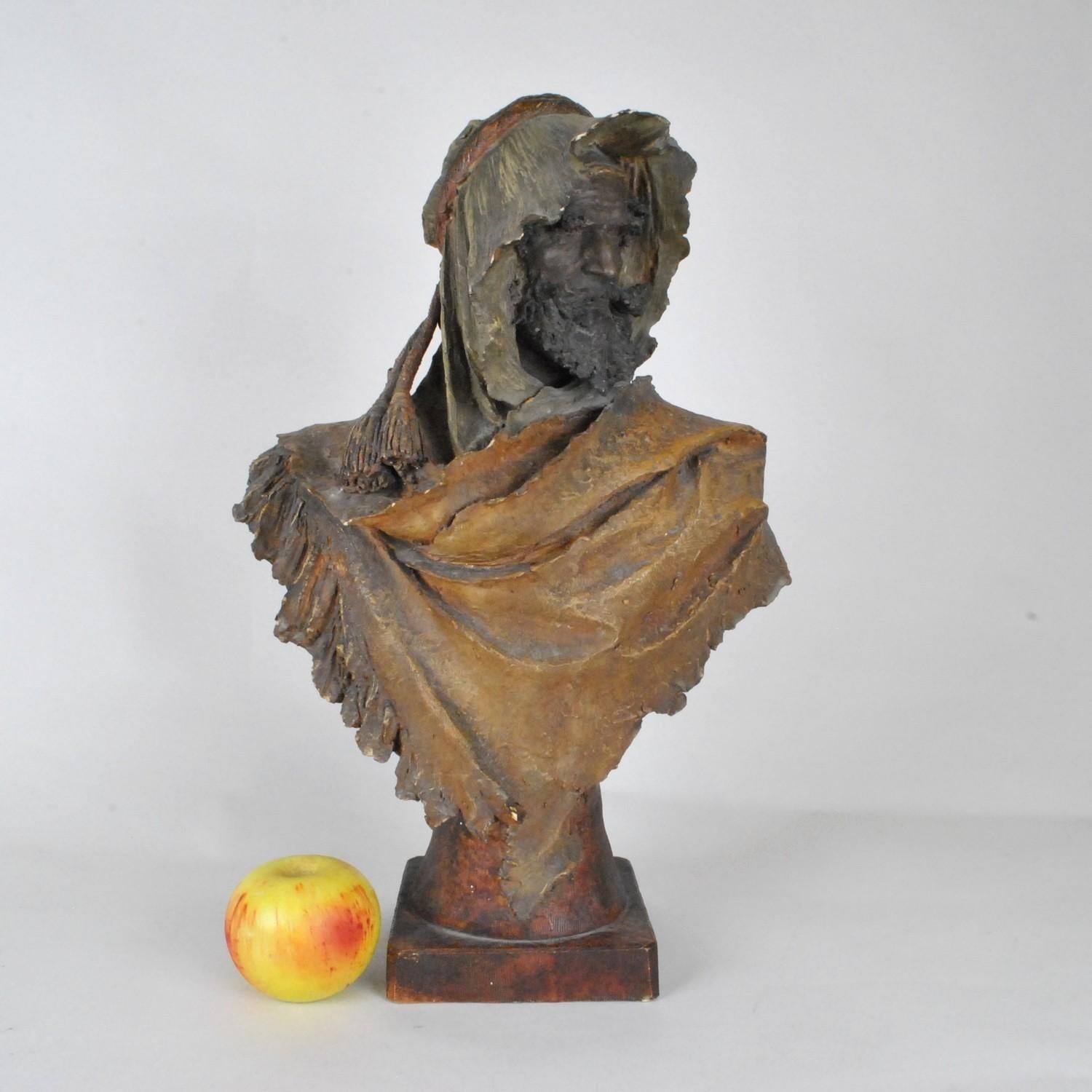 Moresco A Stellmacher, Busto in terracotta, arabo, XIX secolo in vendita