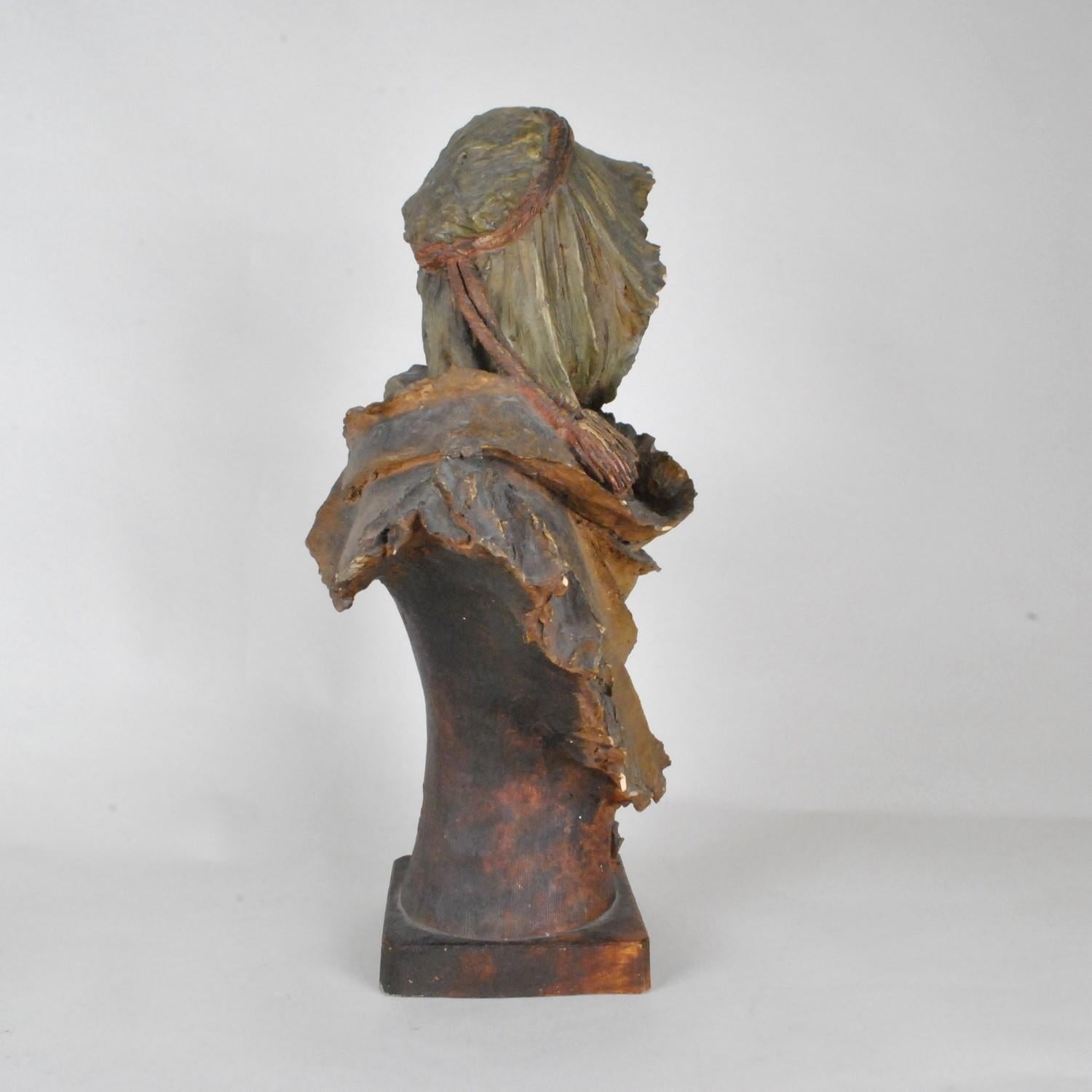 German A Stellmacher, Terracotta Bust, Arab, 19th Century For Sale