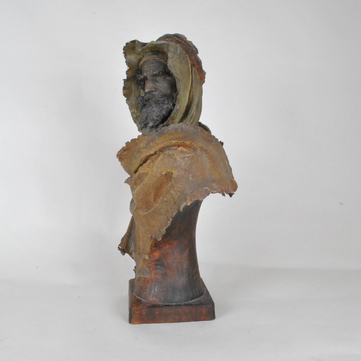 A Stellmacher, Terracotta Bust, Arab, 19th Century For Sale 1