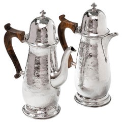 Caffettiera e brocca per acqua calda in argento sterling