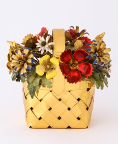 Sterling Silver-Gilt and Enamel Table Ornament Basket by Cartier