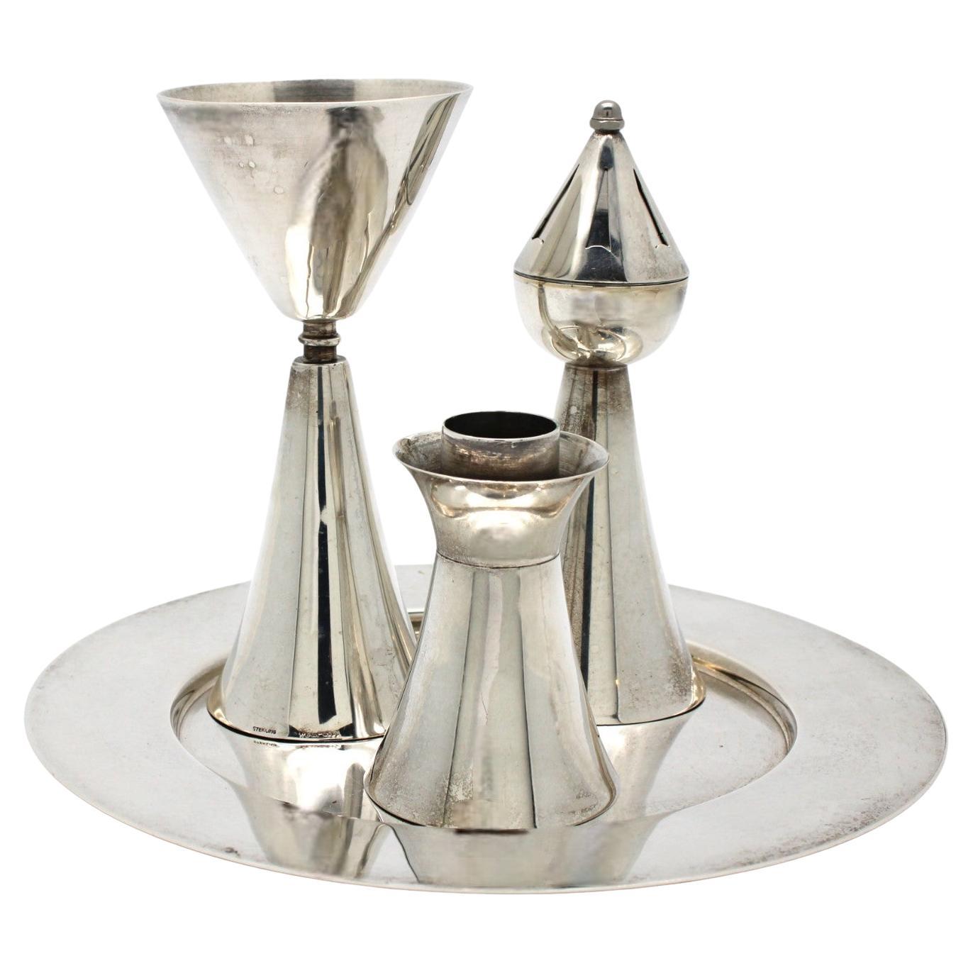 A Sterling Silver Havdalah Set by Ludwig Wolpert
