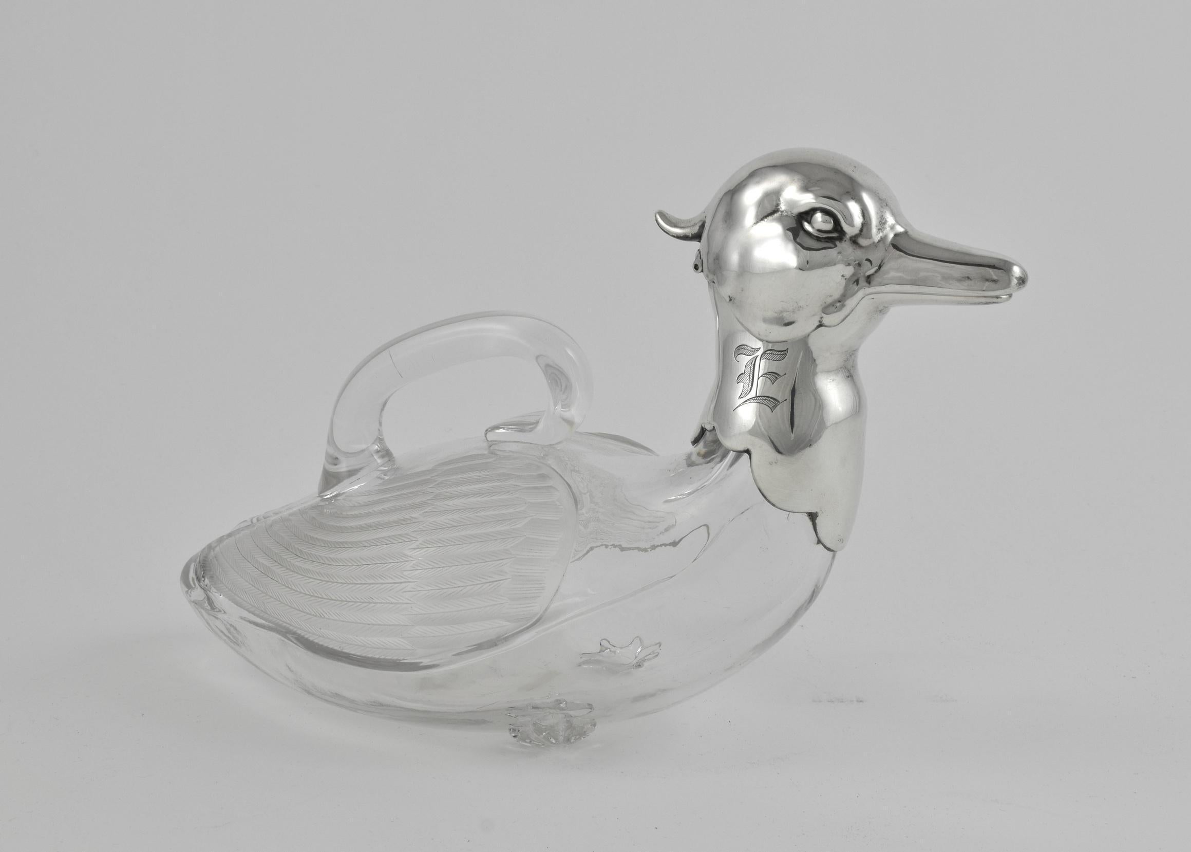 Jarra de clarete de plata de ley con forma de pato en Bueno estado para la venta en London, GB