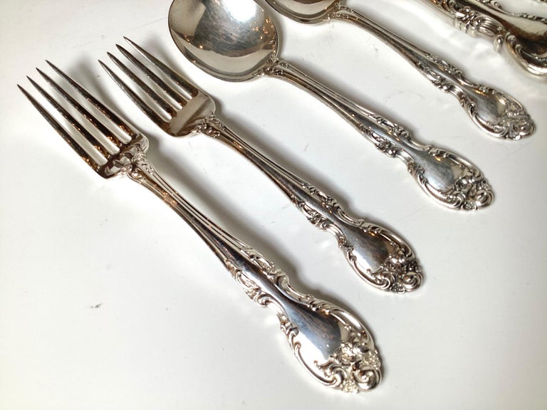 A Sterling Silver Service for 12 By Gorham 100 Pcs Melrose Pattern