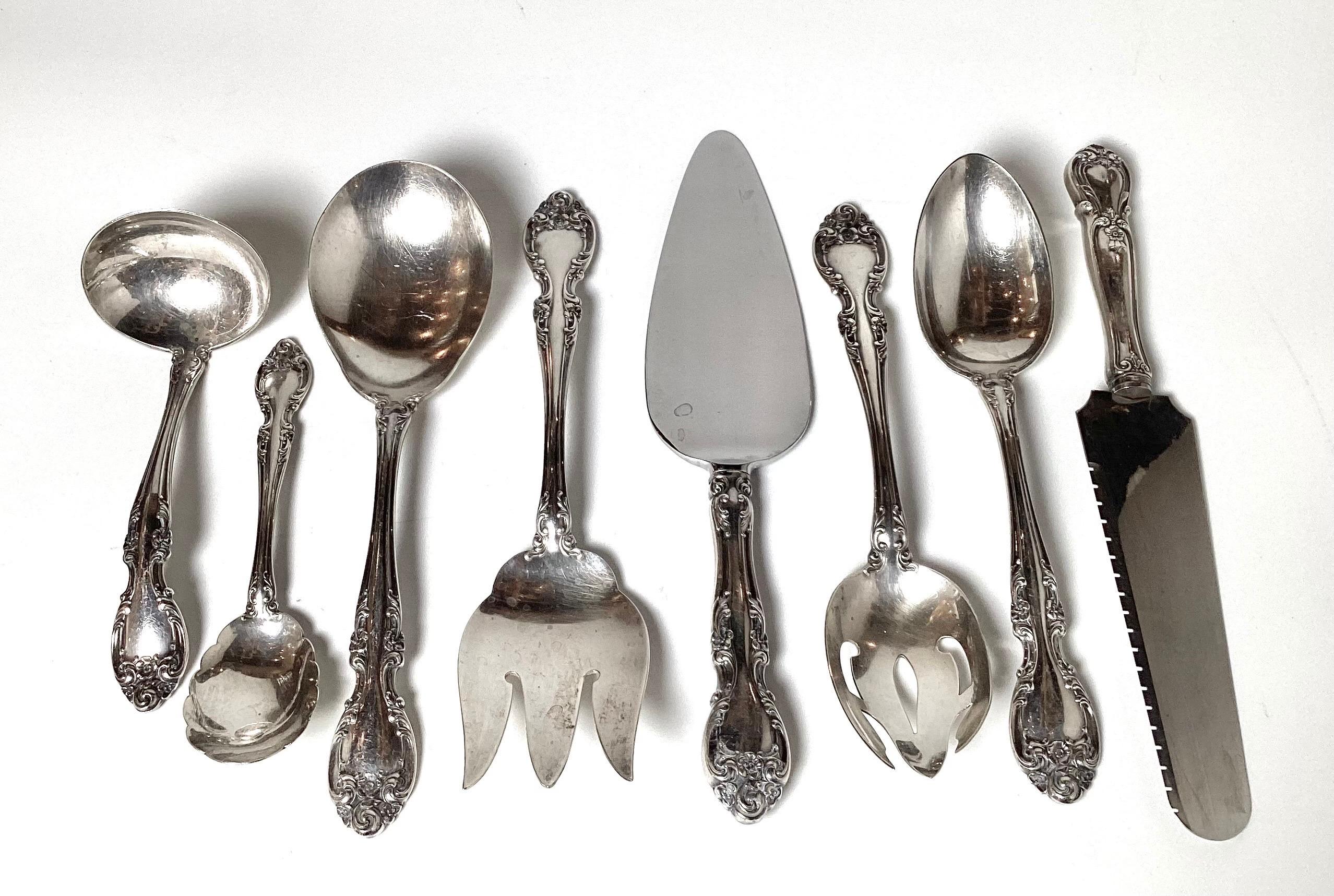 A Sterling Silver Service for 12 By Gorham 100 Pcs Melrose Pattern For Sale 1
