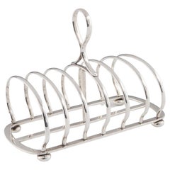 Antique Sterling Silver Six Division Toast Rack, London, 1905