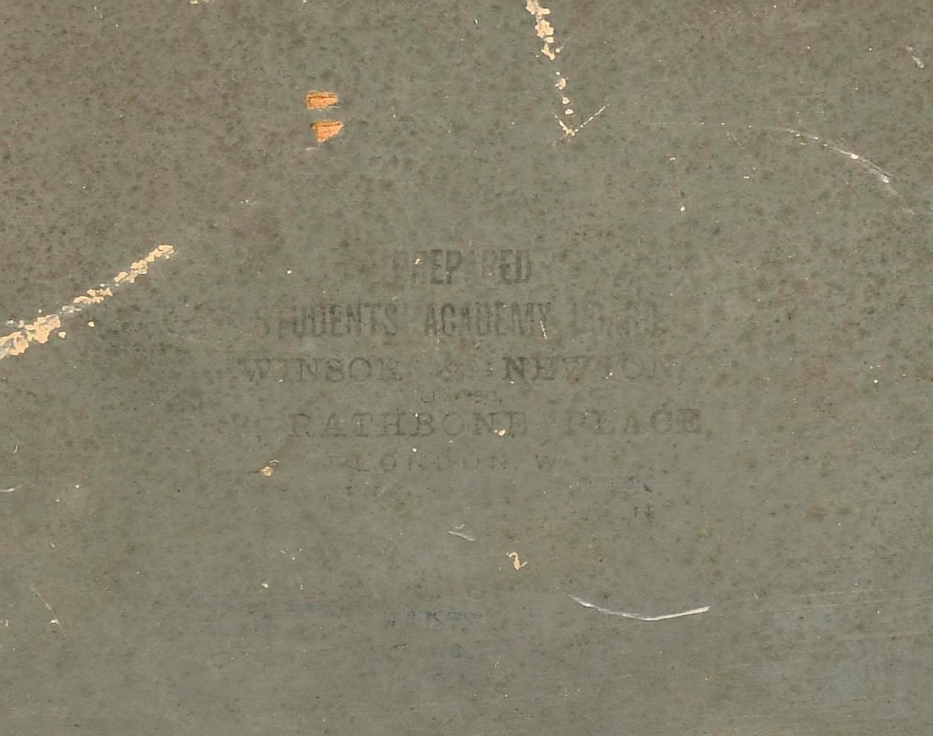 Terrier dans un paysage - Peinture à l'huile sur panneau ancienne d'un chien du début du 20e siècle 2