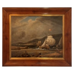 "A Stiff Breeze" Original Realist Dutch Figurative Oil Paintin