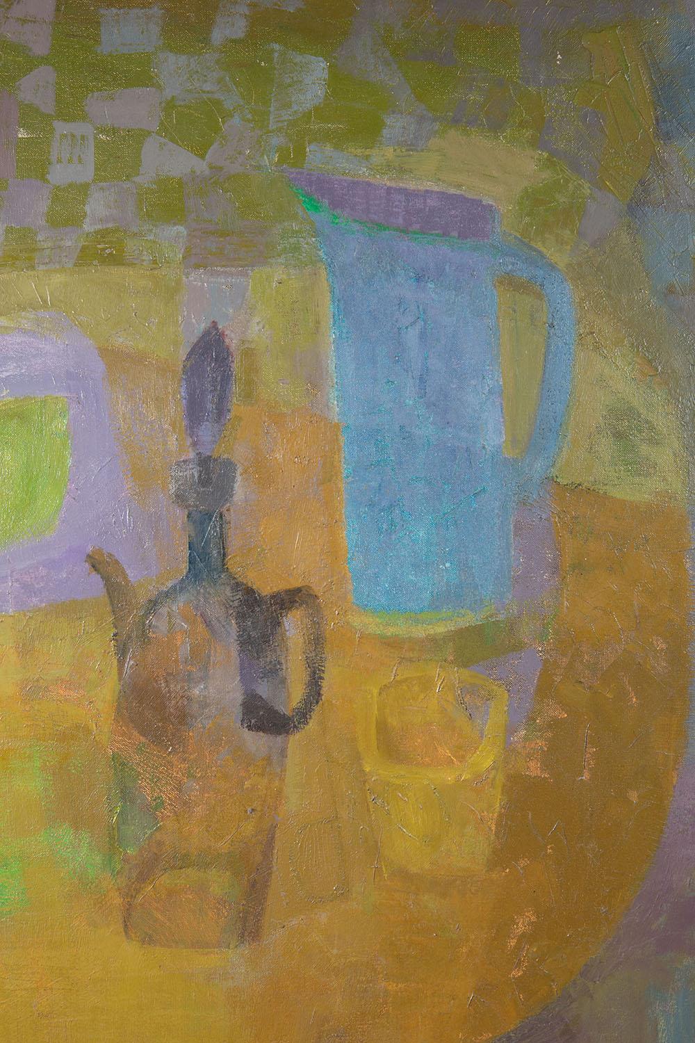 English Still Life of a Café Table by Daphne Fedarb For Sale