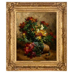 "A Still Life of Flowers in Pots" by French Artist Georges Jeannin