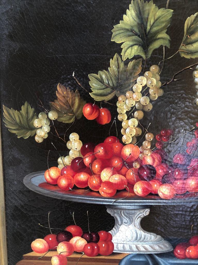 Still Life Painting of a Bowl with Cherries and Berries 3