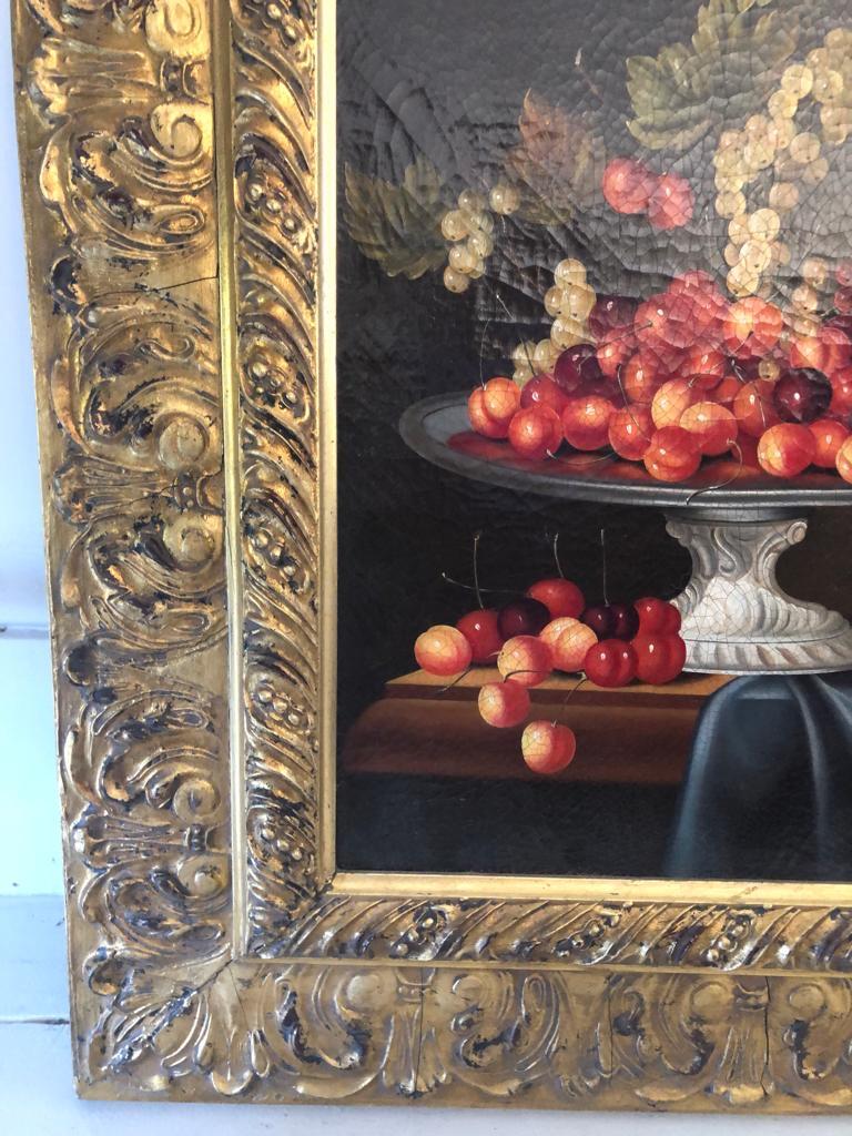 Still Life Painting of a Bowl with Cherries and Berries 4