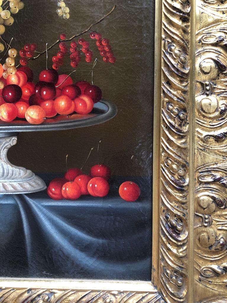 Still Life Painting of a Bowl with Cherries and Berries 1