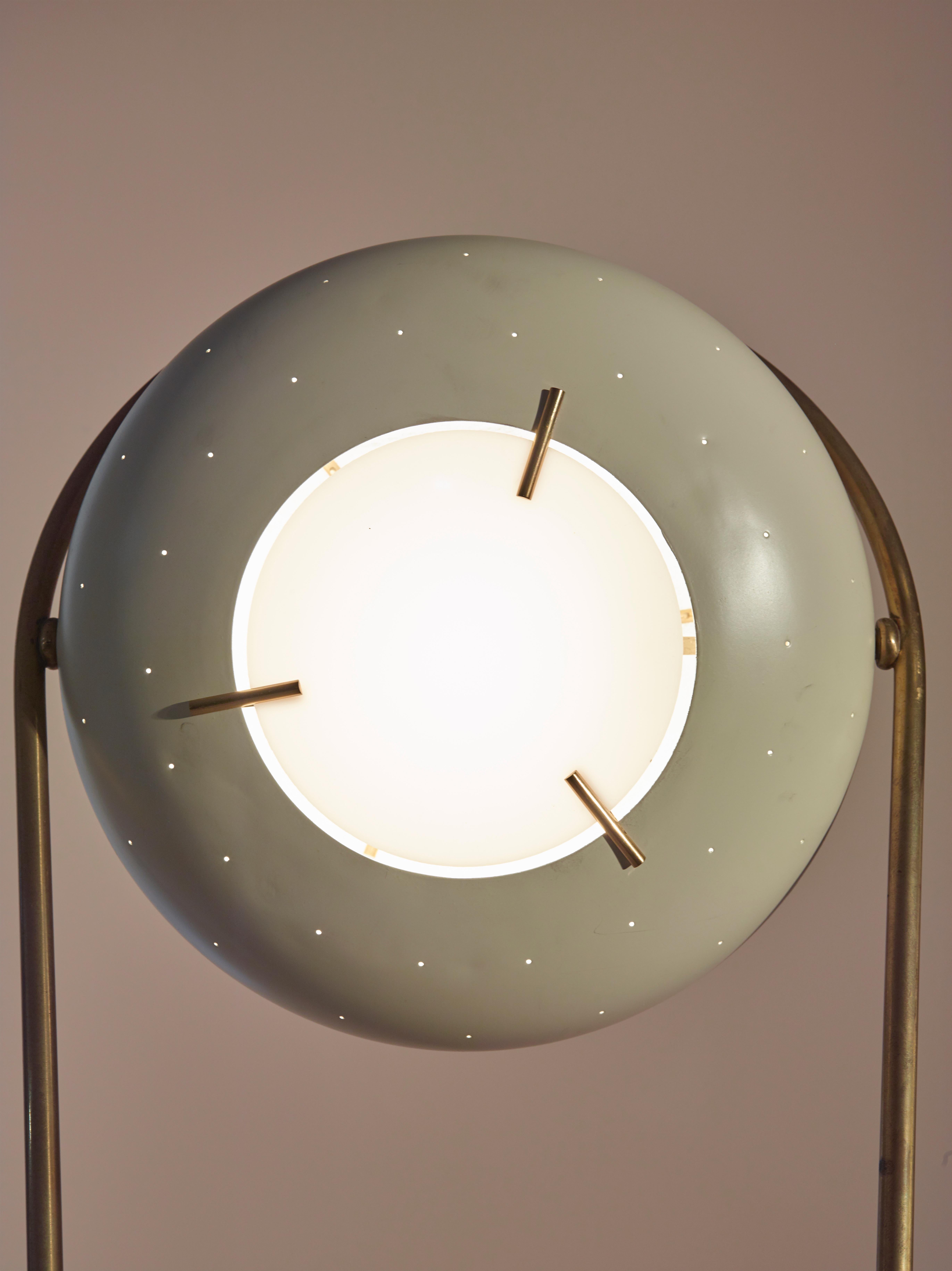 Stilux Swivel and Pivoting Floor Lamp Made of Brass and Marble, Italy, 1950s For Sale 4
