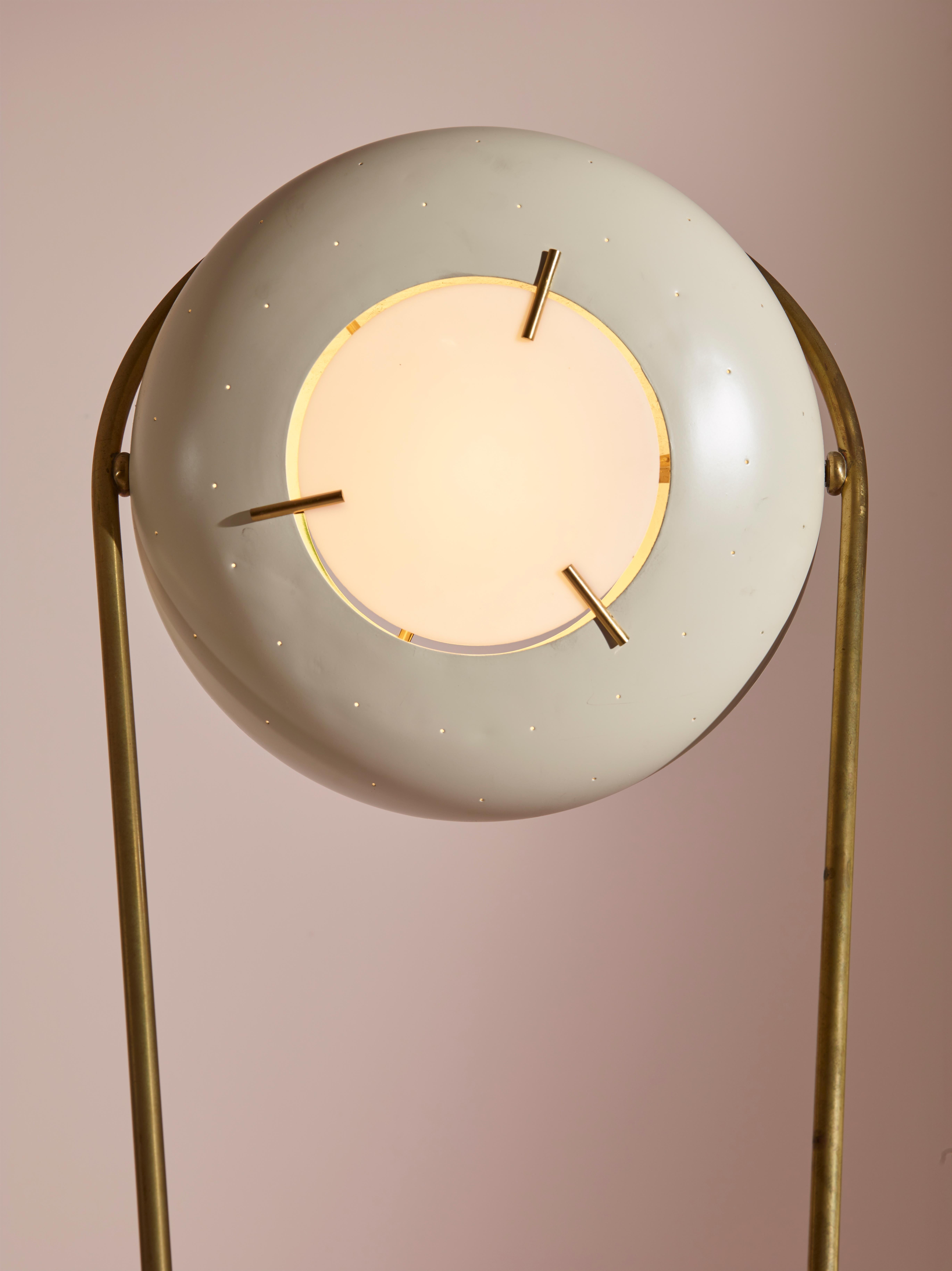 Stilux Swivel and Pivoting Floor Lamp Made of Brass and Marble, Italy, 1950s For Sale 7