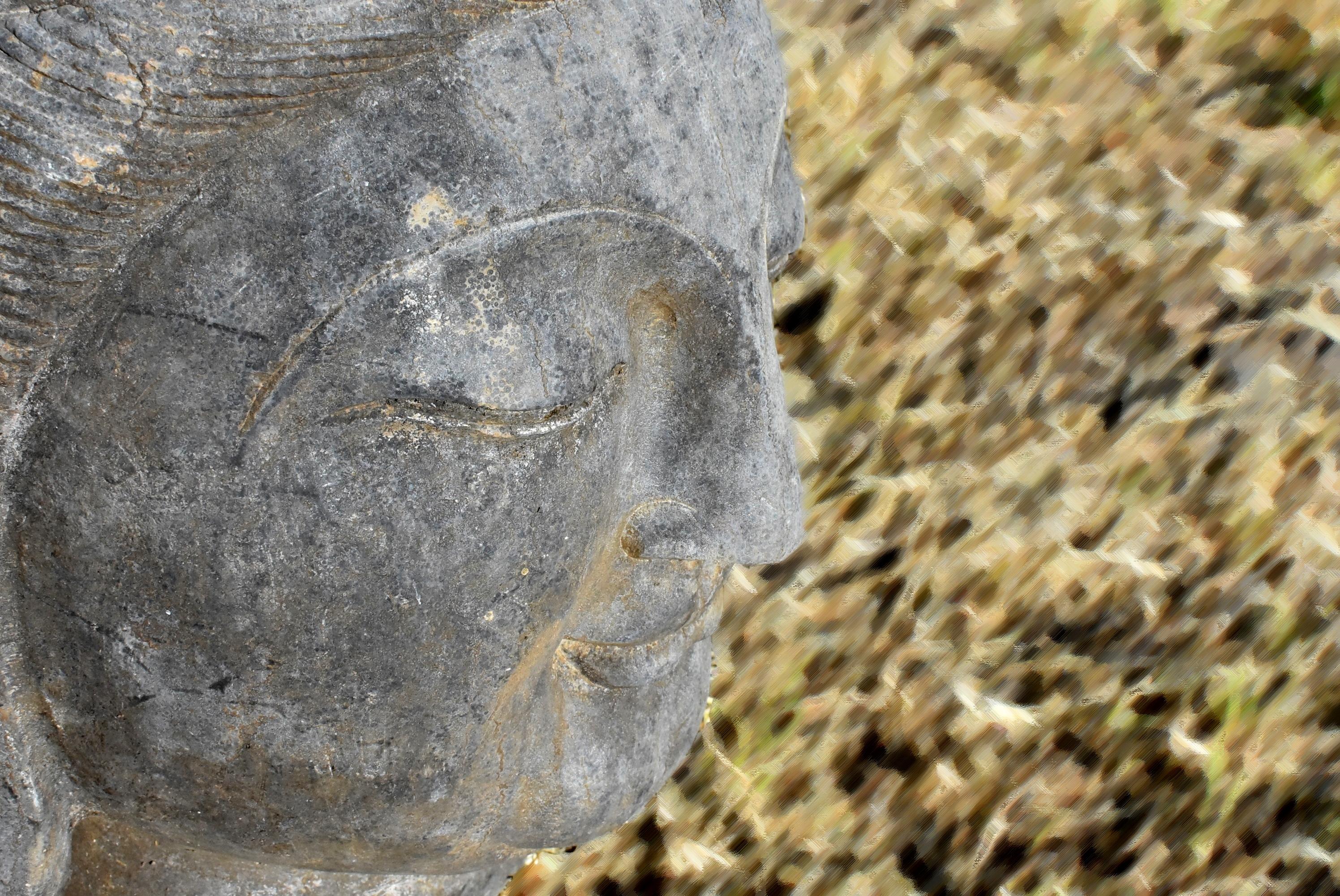 Chinese Stone Buddha Head Tang Style