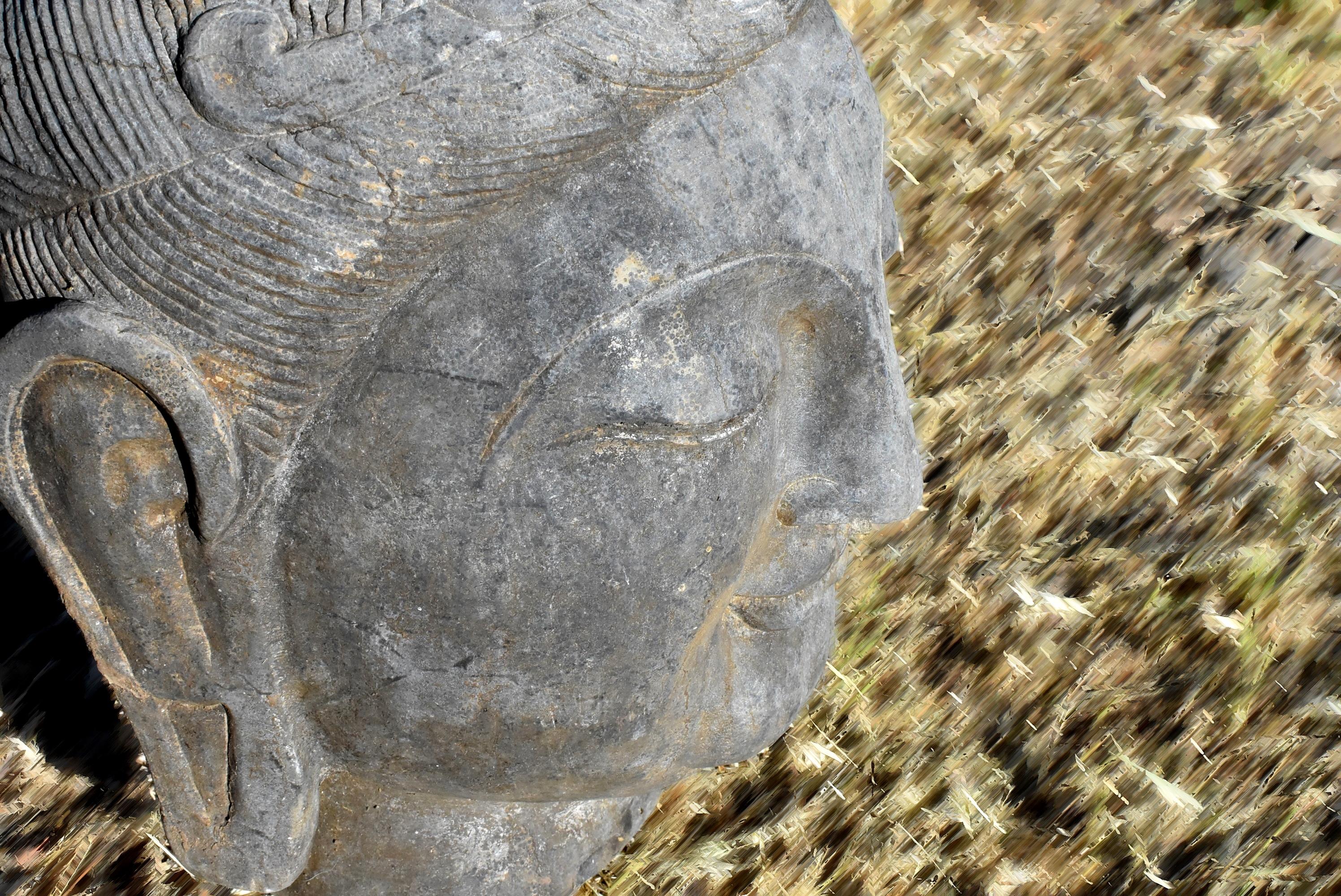 Stone Buddha Head Tang Style 2