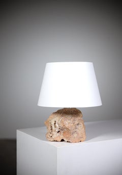 A Stone & Quartz Lamp " In the Manner of " Jean Michel Frank France 1950's