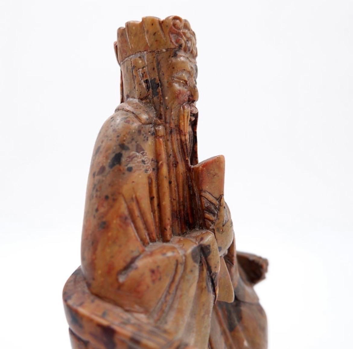 20th Century A stone seal carved with a seated official China, 20th For Sale