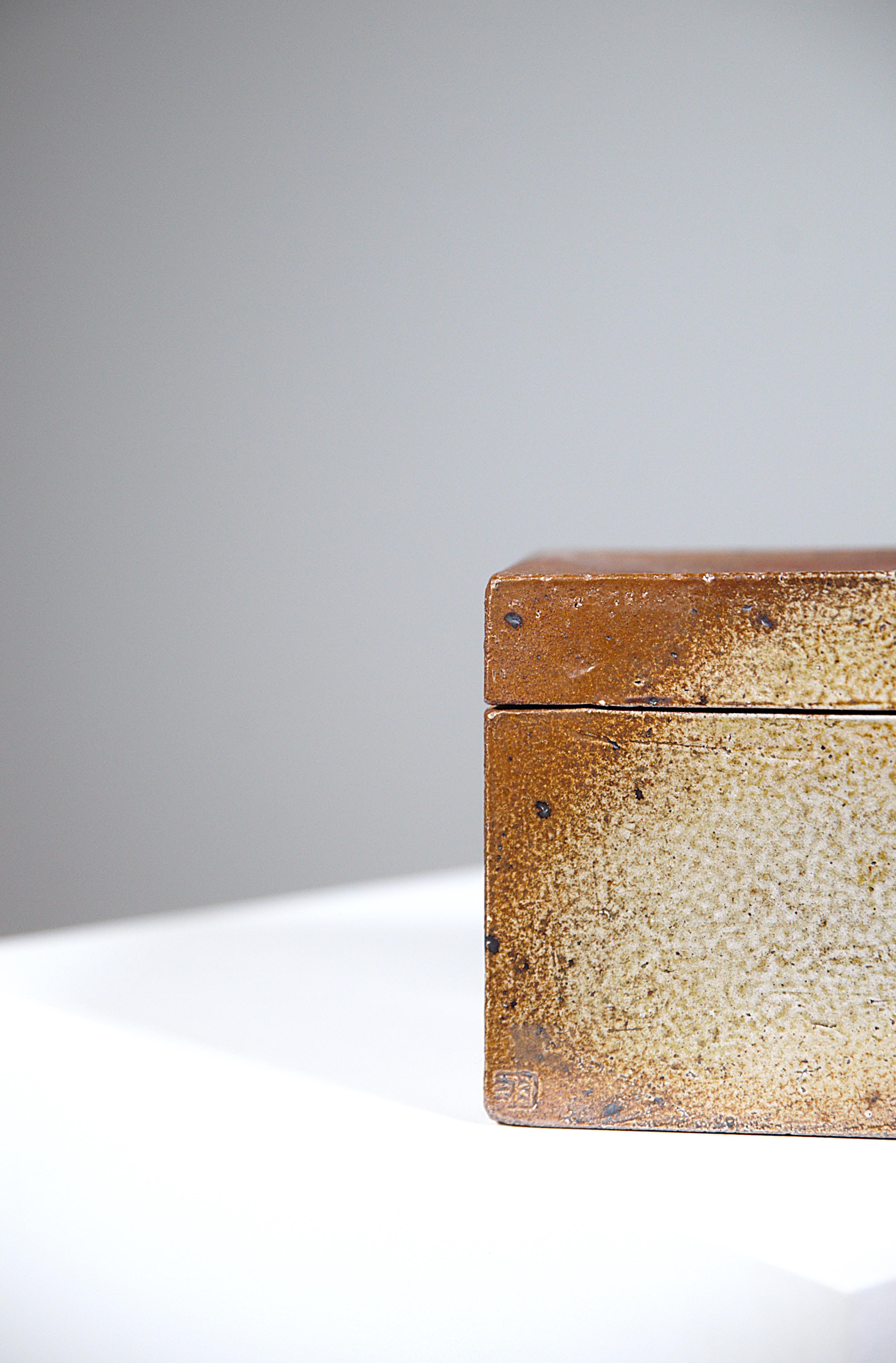 A Stoneware Box by Barbara Delfosse La Borne France 1970's For Sale 7