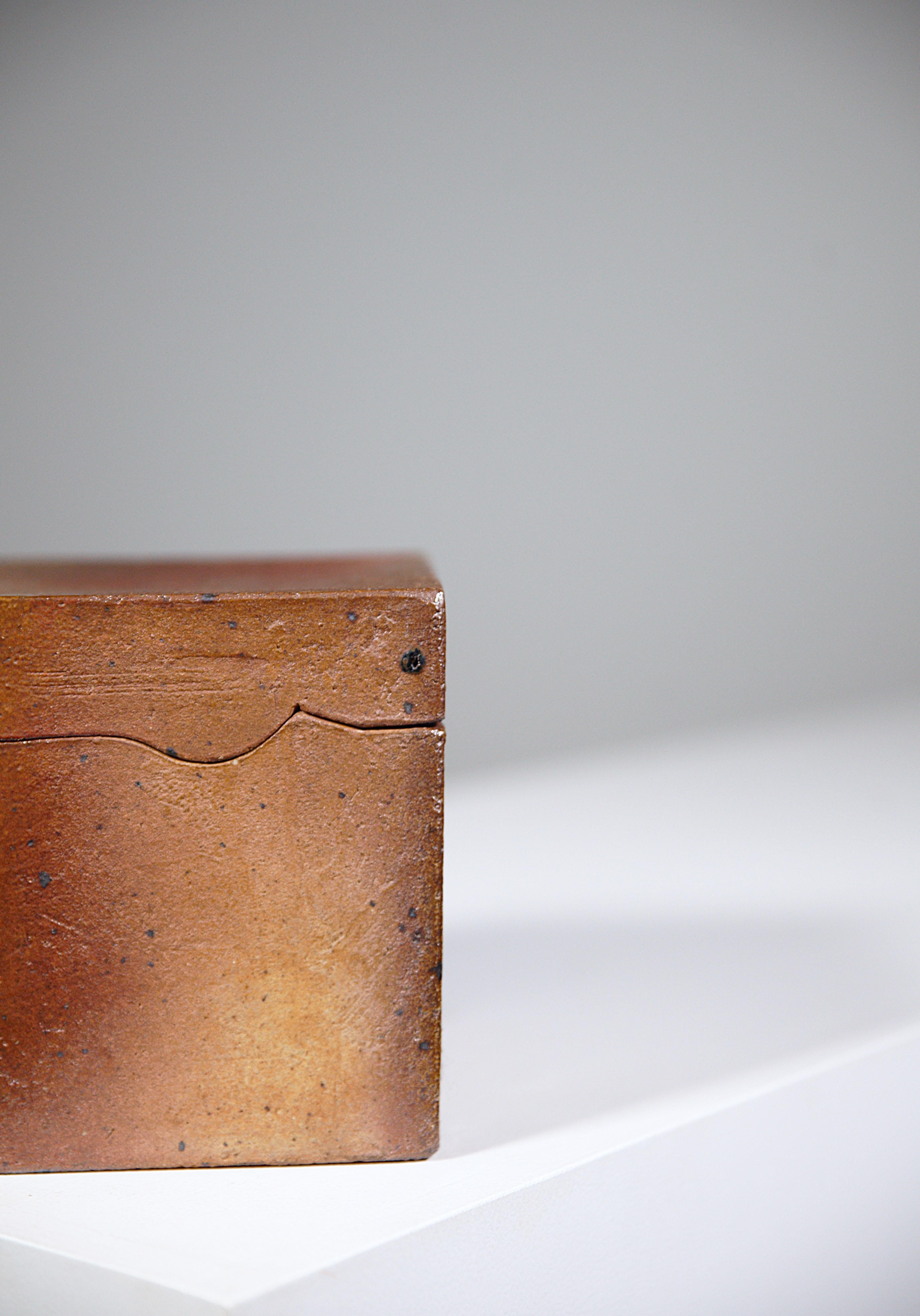 A Stoneware Box by Barbara Delfosse La Borne France 1970's For Sale 8