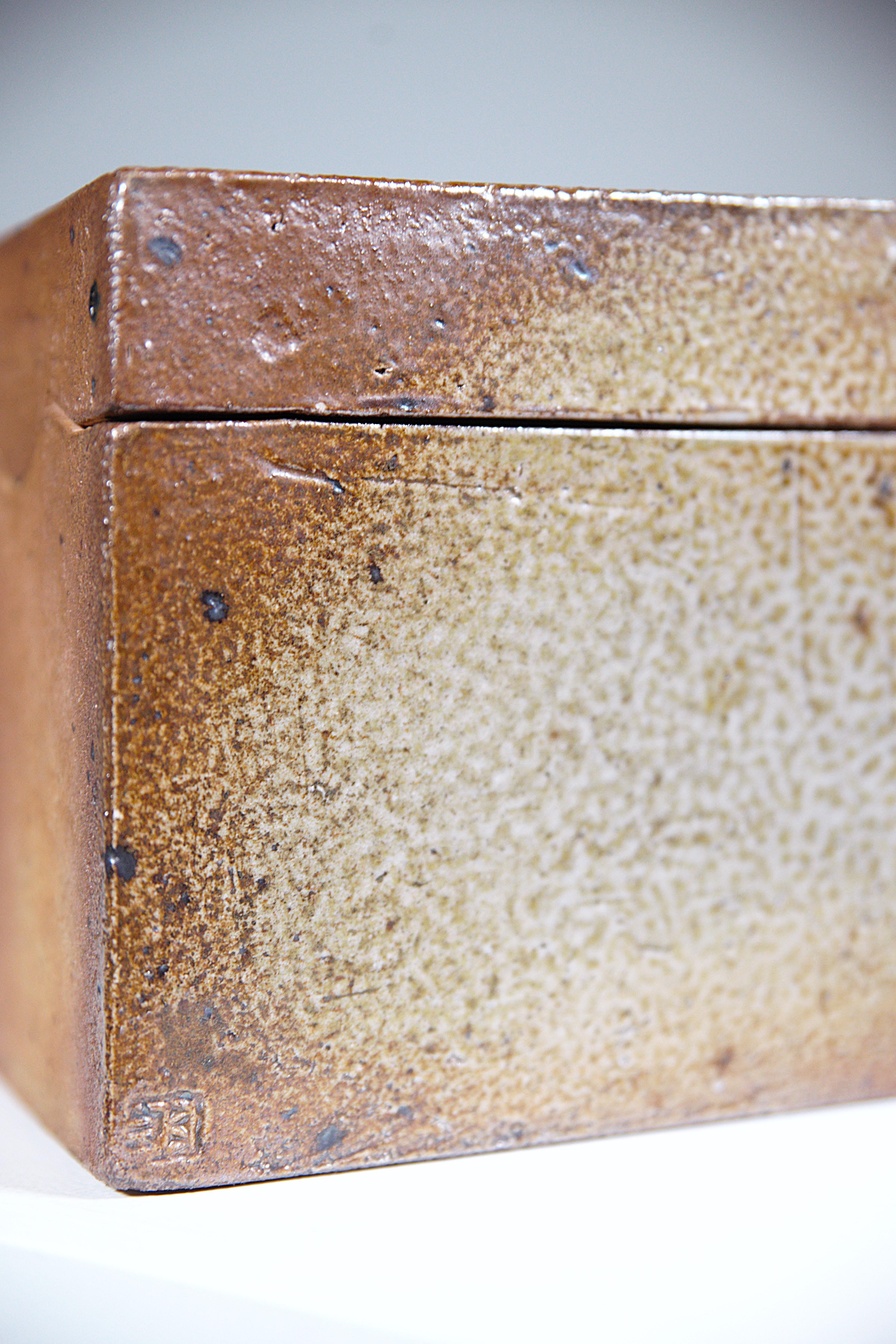 A Stoneware Box by Barbara Delfosse La Borne France 1970's For Sale 10