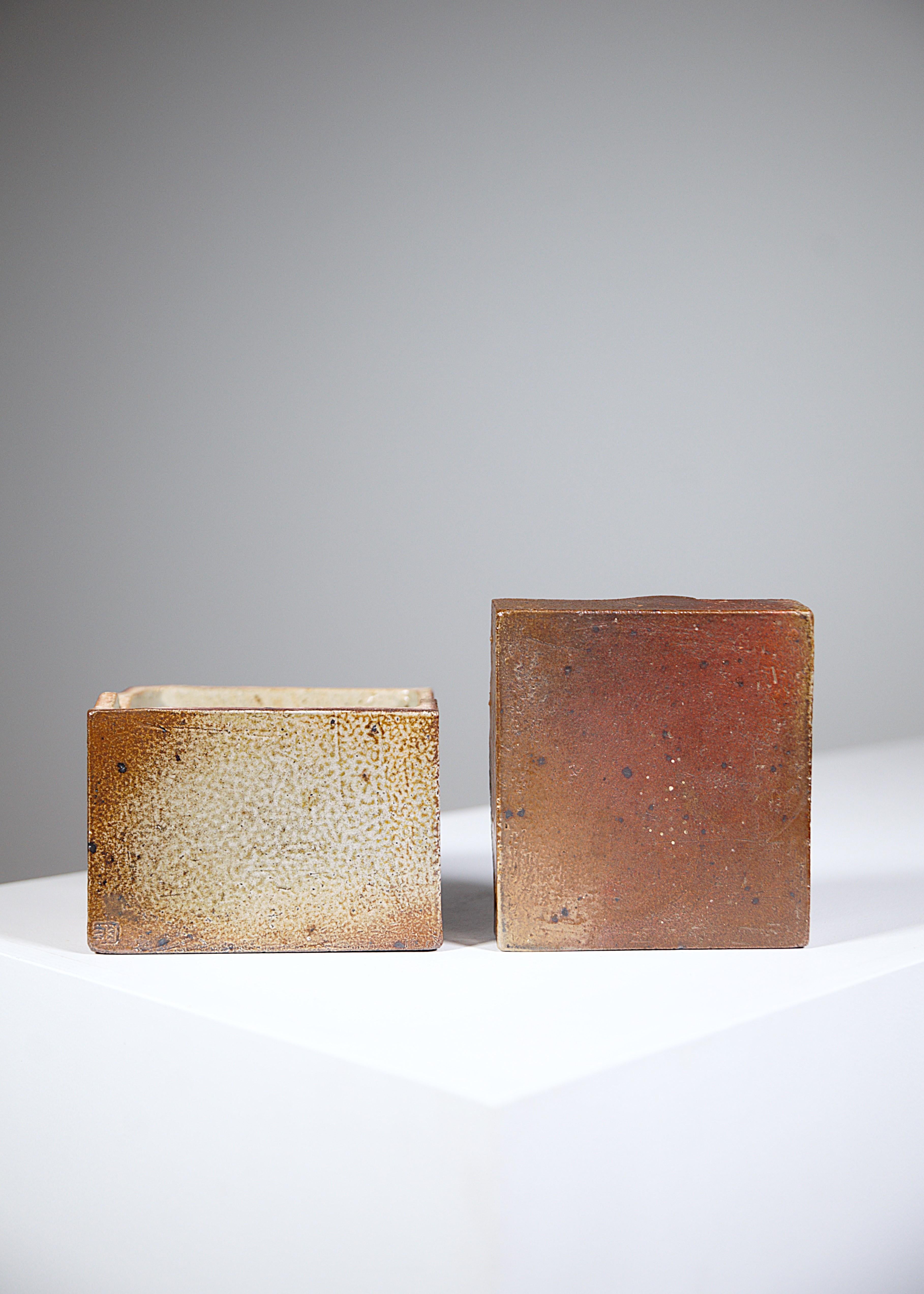 A Stoneware Box by Barbara Delfosse La Borne France 1970's For Sale 11