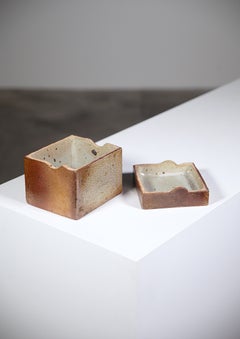 Eine Steingutdose von Barbara Delfosse La Borne Frankreich 1970er Jahre