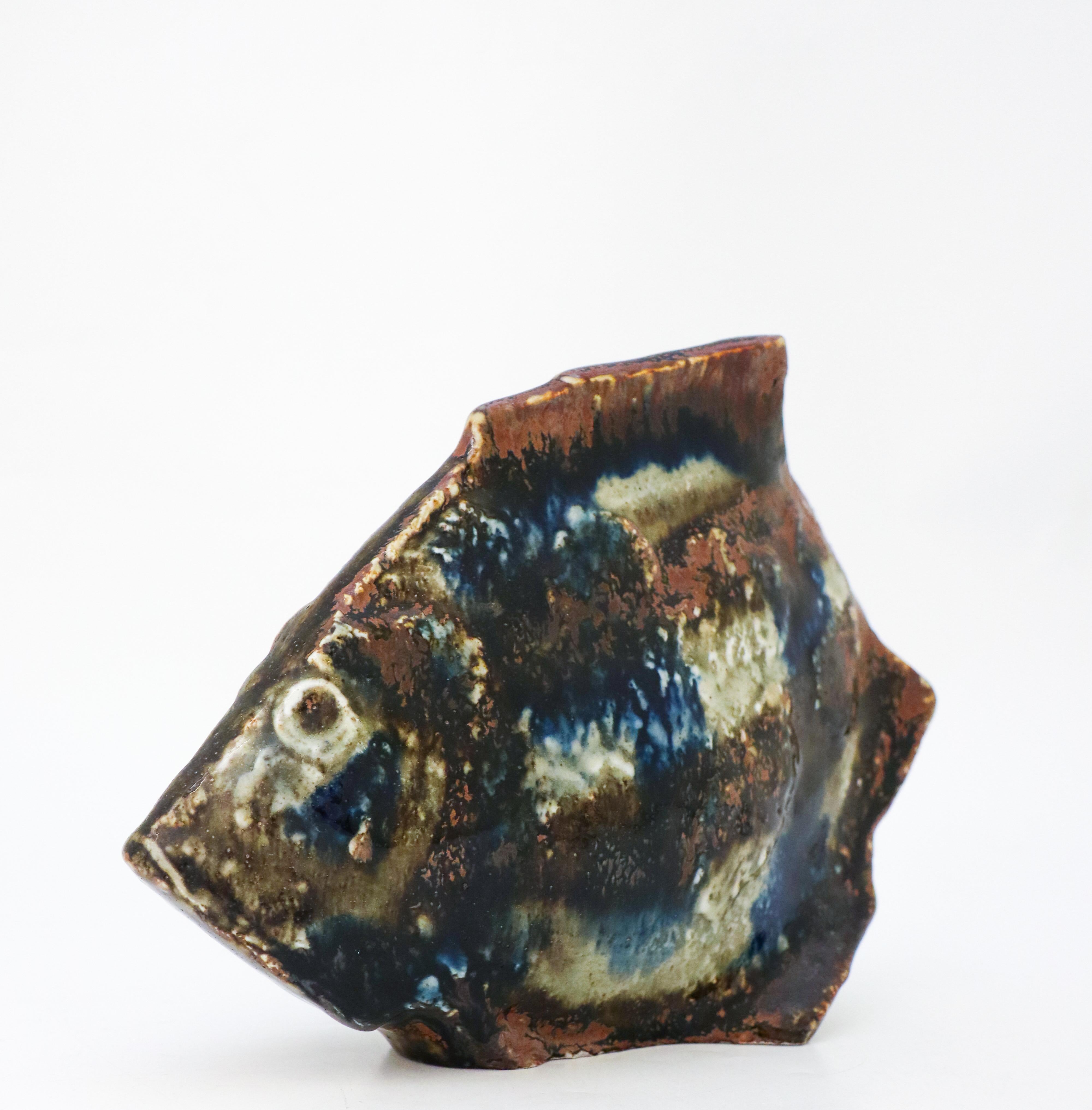 Scandinavian Modern A Stoneware Fish sculpture - Carl-Harry Stålhane Rörstrand - Midcentury Vintage
