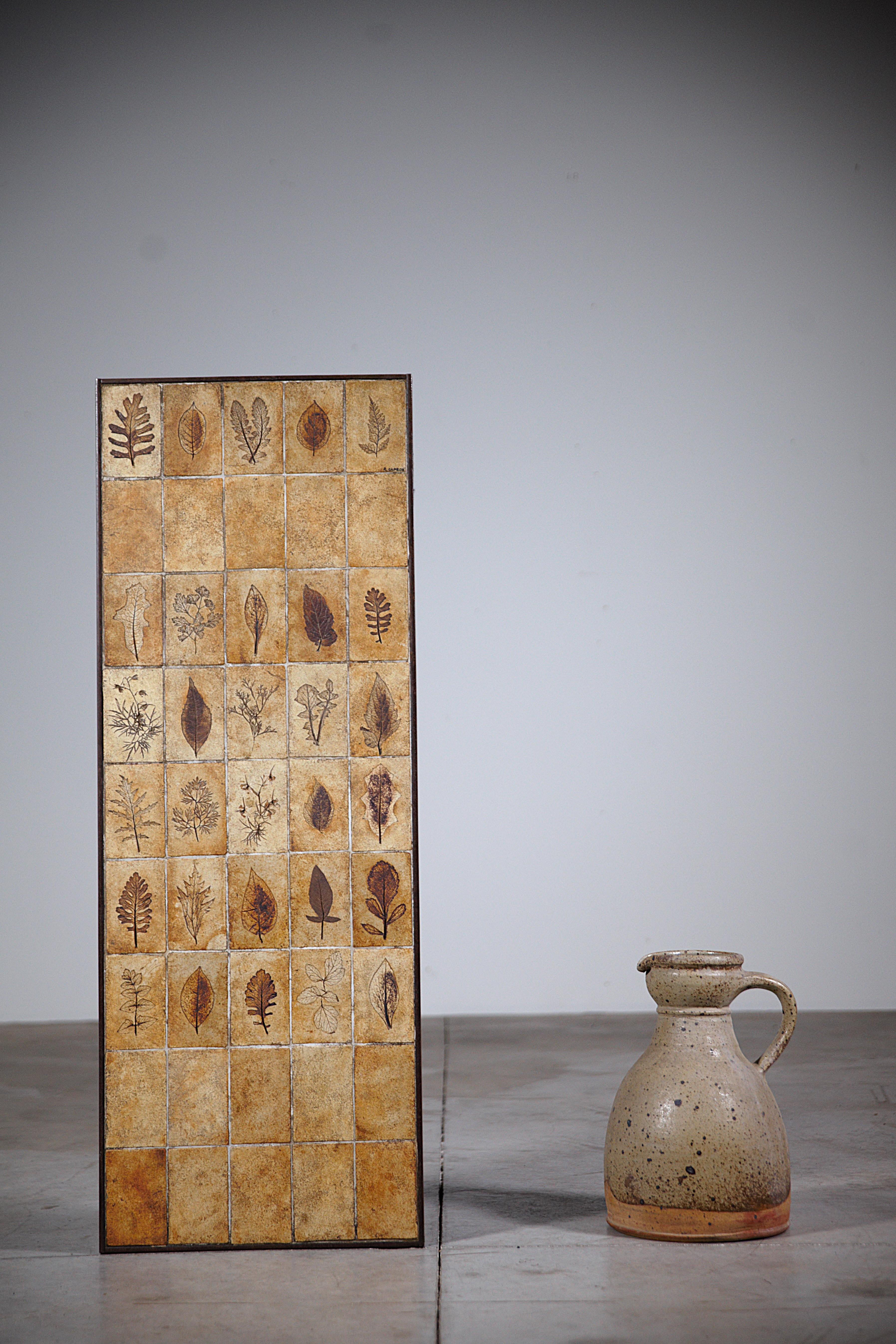 Couchtisch „Herbarium“ aus Steingut von Roger Capron Vallauris, 1970er Jahre im Angebot 5