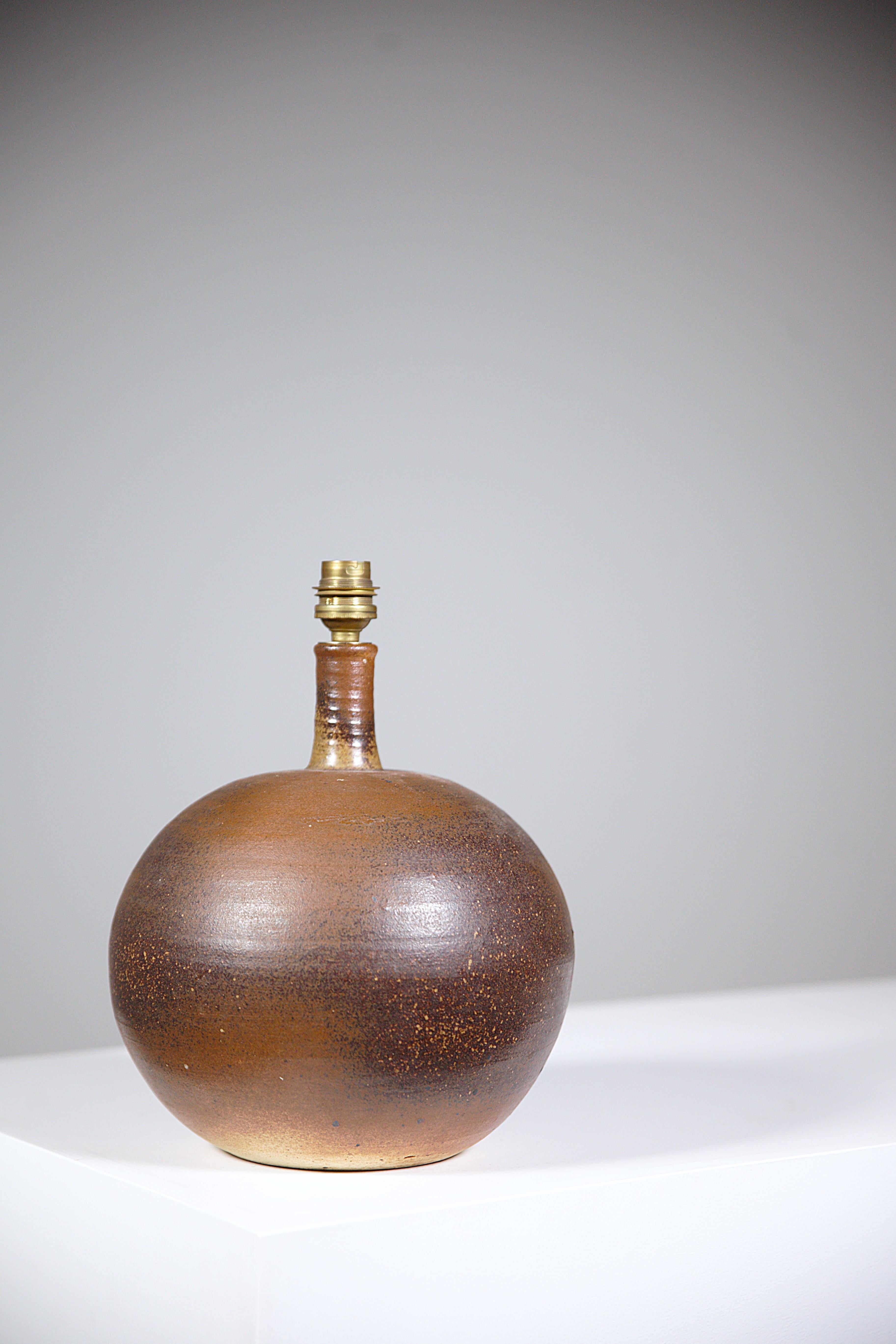 French A Stoneware Lamp by Pierre Digan La Borne France 1970's For Sale