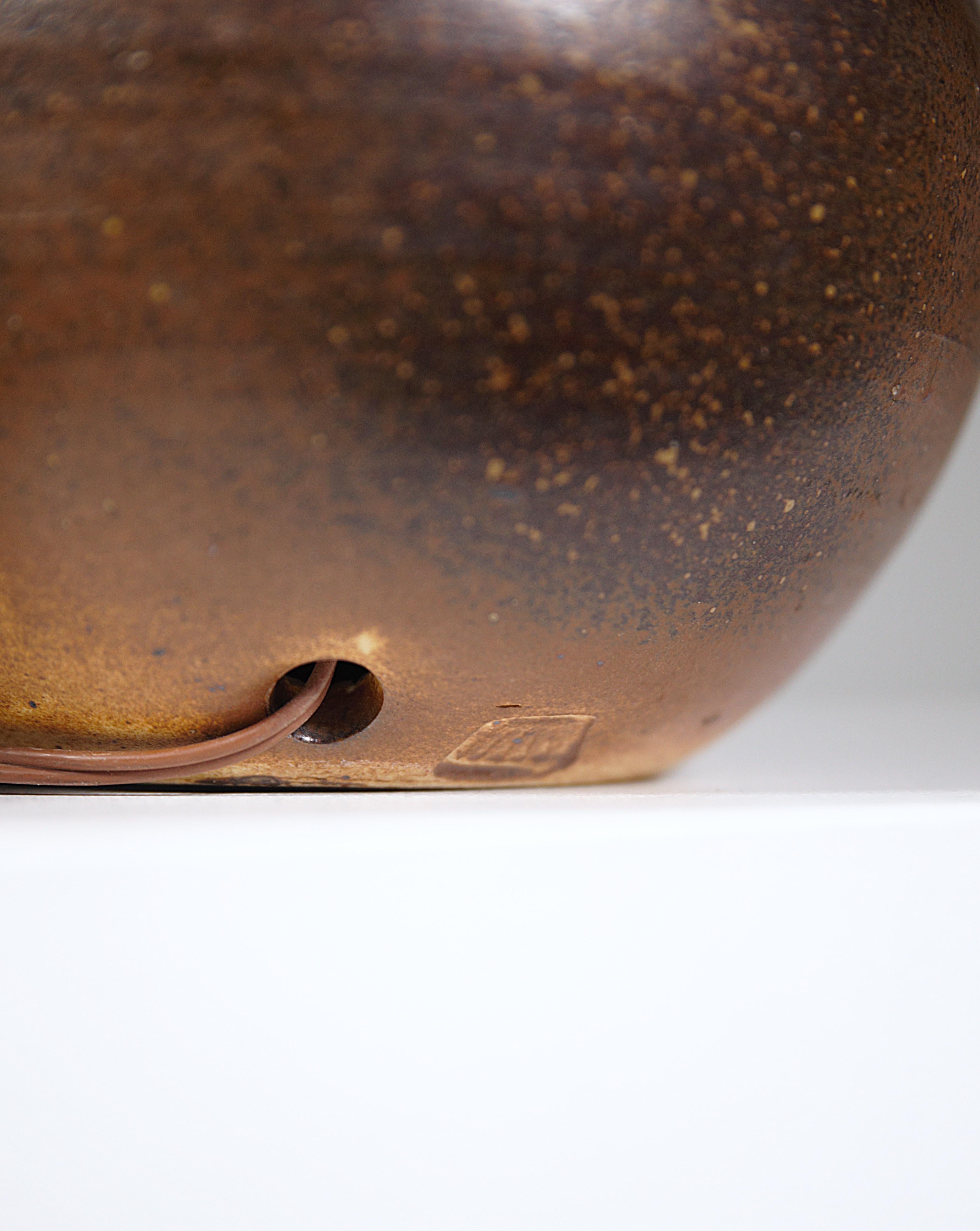 A Stoneware Lamp by Pierre Digan La Borne France 1970's In Good Condition For Sale In HYÈRES, FR