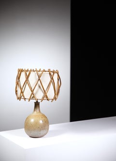 A Stoneware Lamp by Yves Mohy La Borne France 1960s