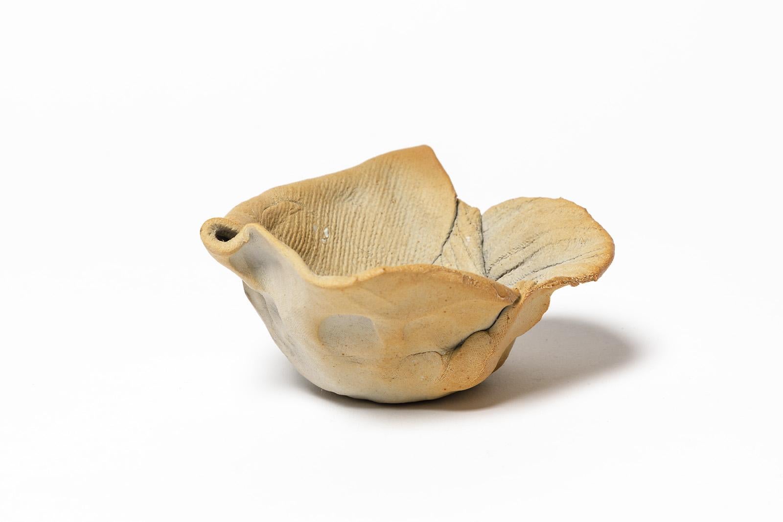 French Stoneware Sculptural Bowl by Pierre Baey, circa 1970 For Sale